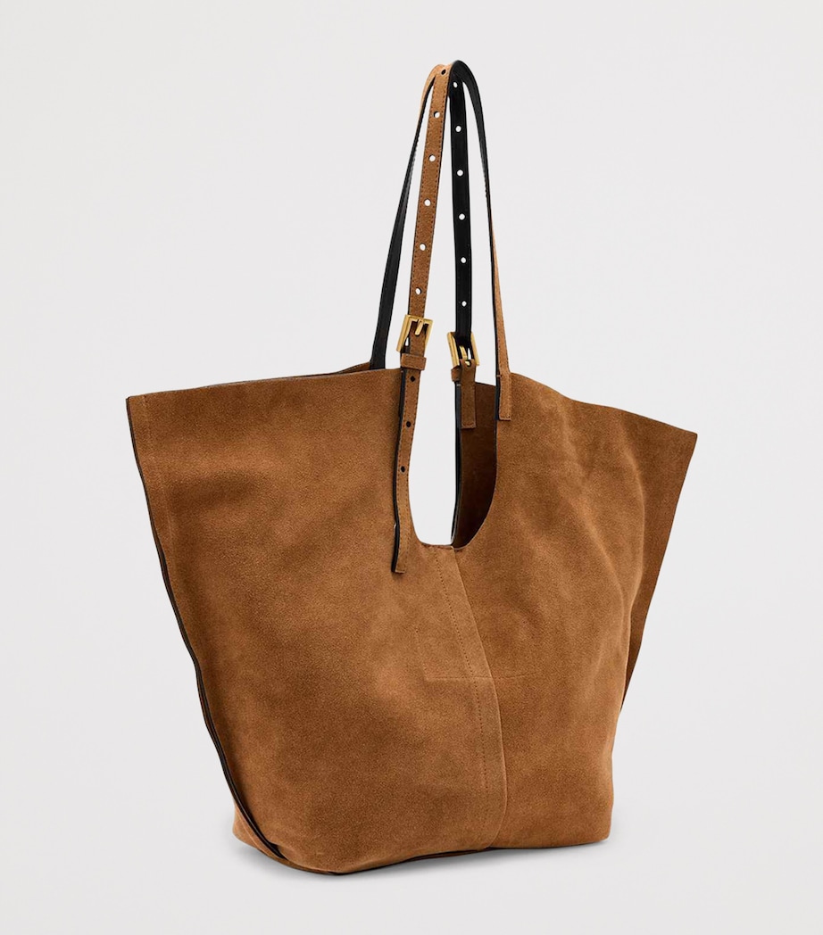 AllSaints Suede Ara East-West Tote Bag Arizona Tan Brown Image 4