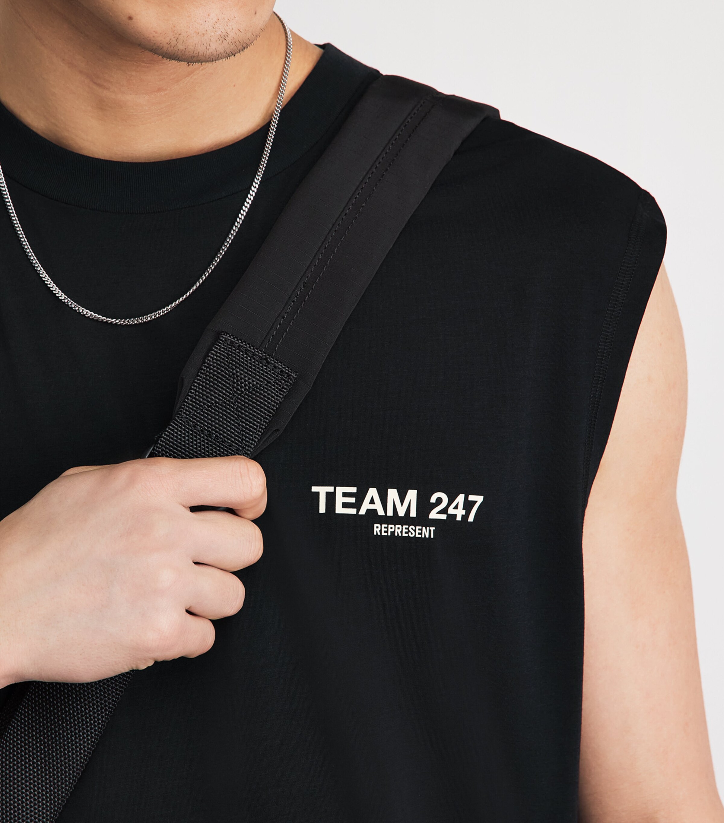 Represent 247 Mens Team 247 Tank Top Jet Black Image 3