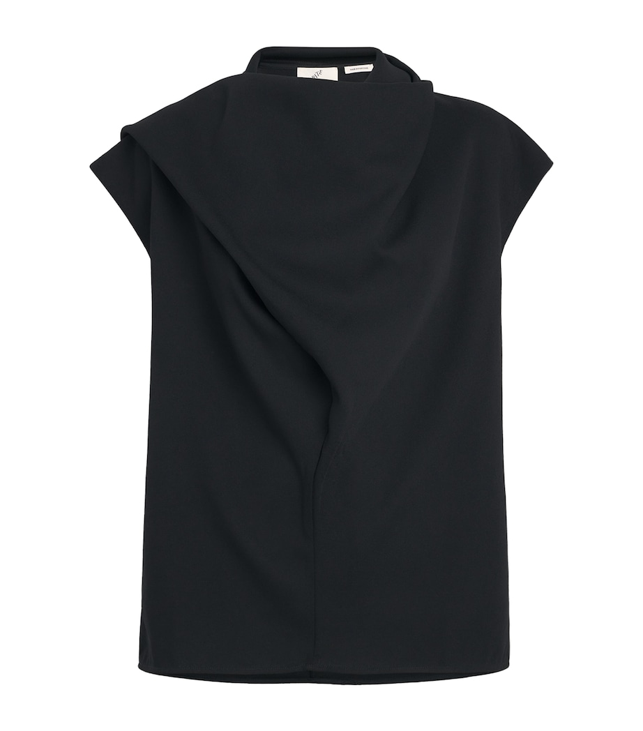 Wool Draped Top 0999 BLACK Image 1