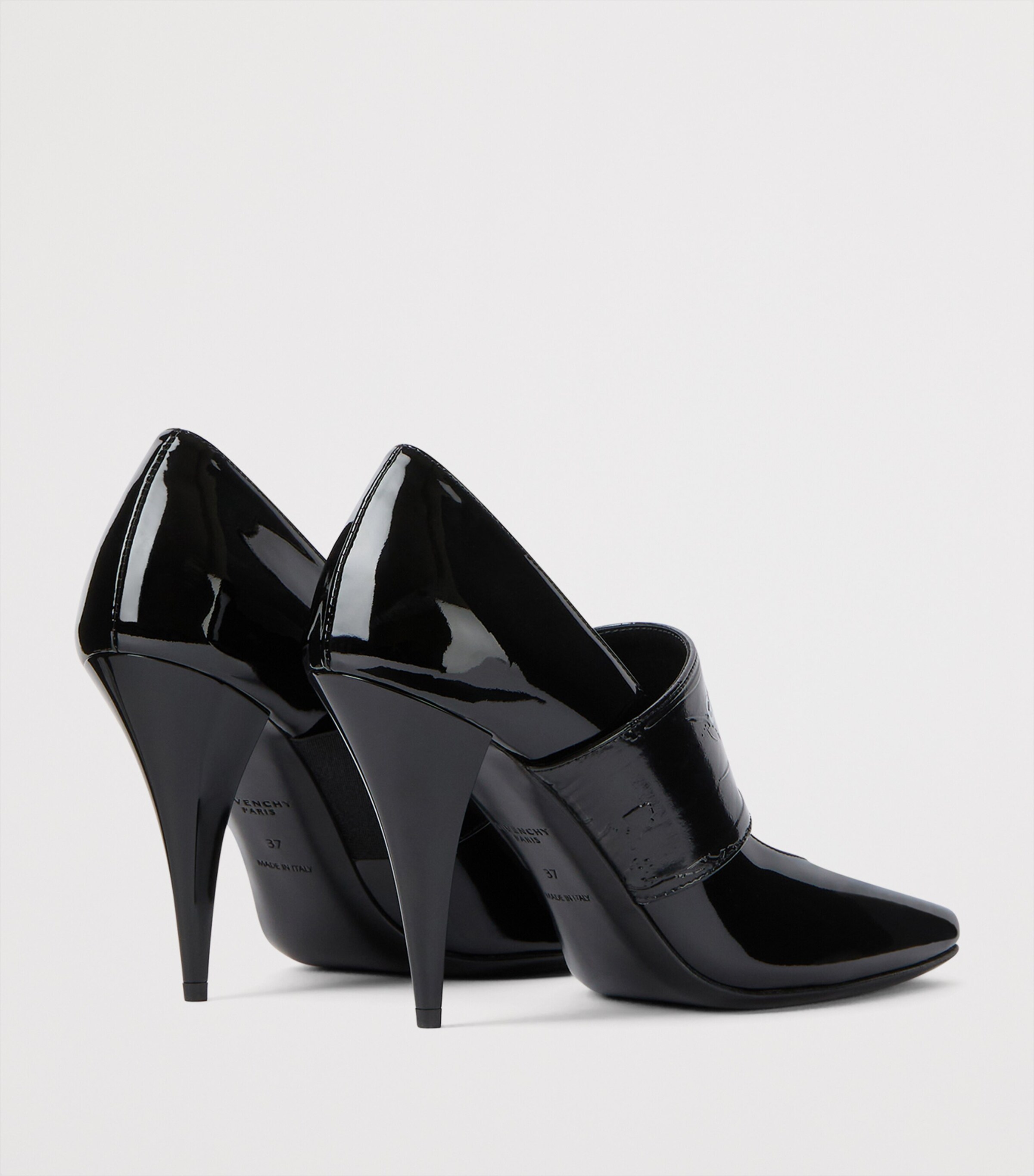 Leather Ribbon Logo Pumps 95 BLACK Image 4