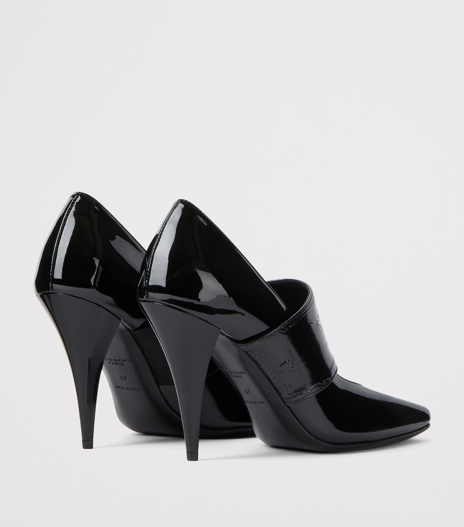 Leather Ribbon Logo Pumps 95 BLACK Image 4