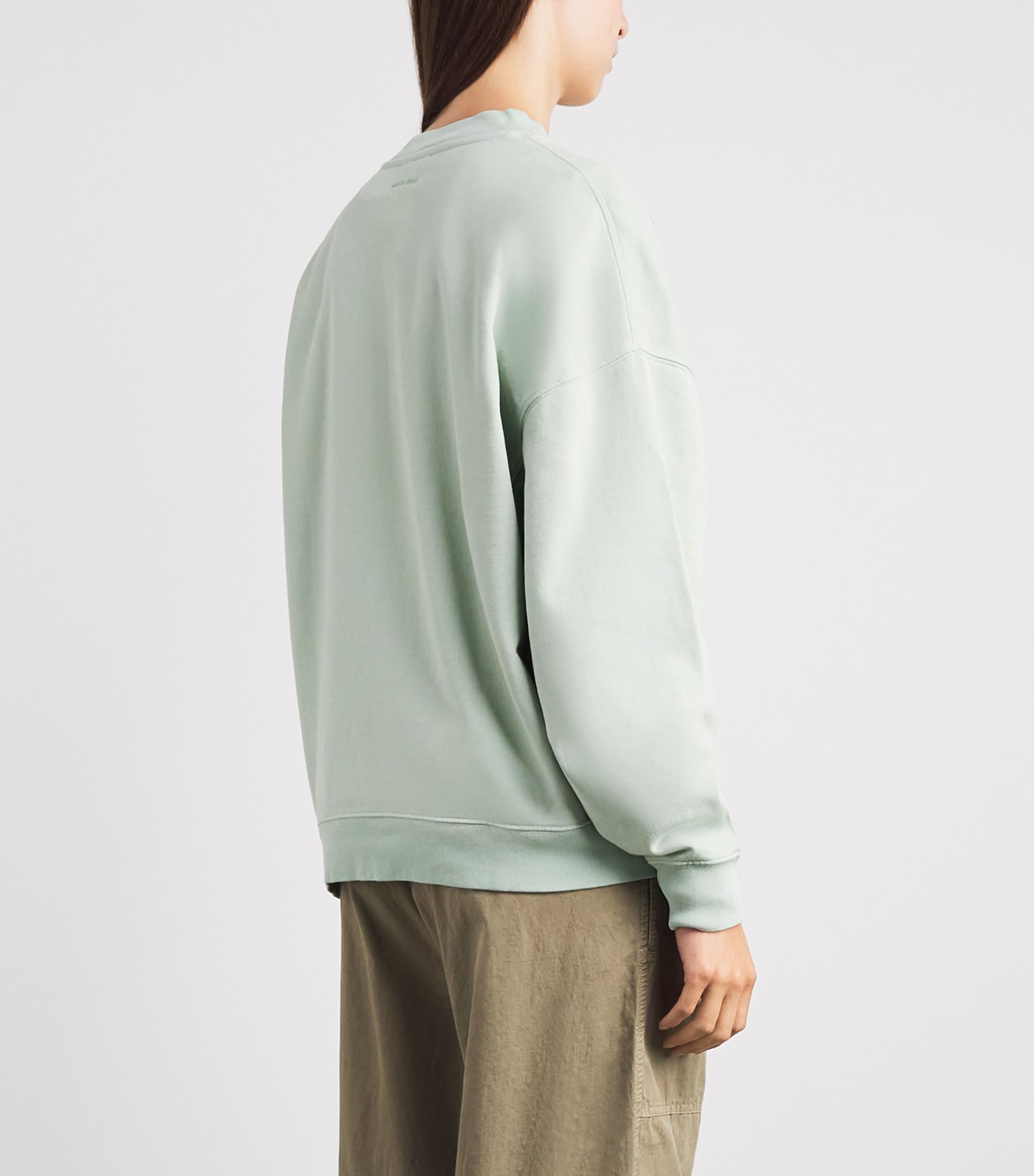 ANINE BING Womens Cotton Miles Sweatshirt Green Image 5