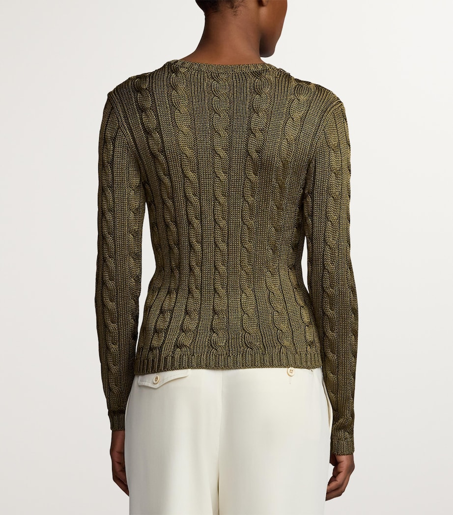 Silk Cable-Knit Sweater MOSS Image 3