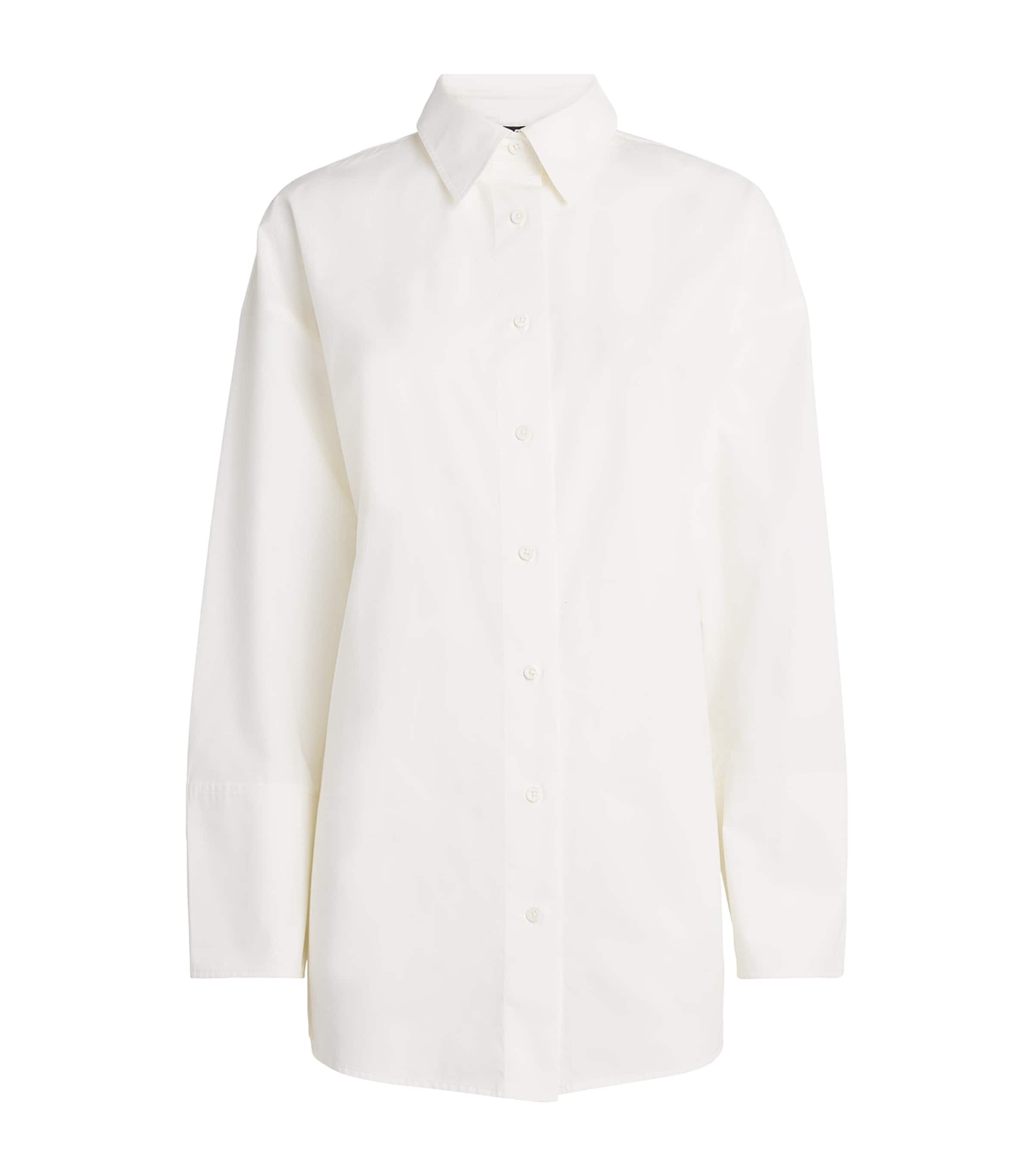 7 For All Mankind Cotton Open-back Shirt In White