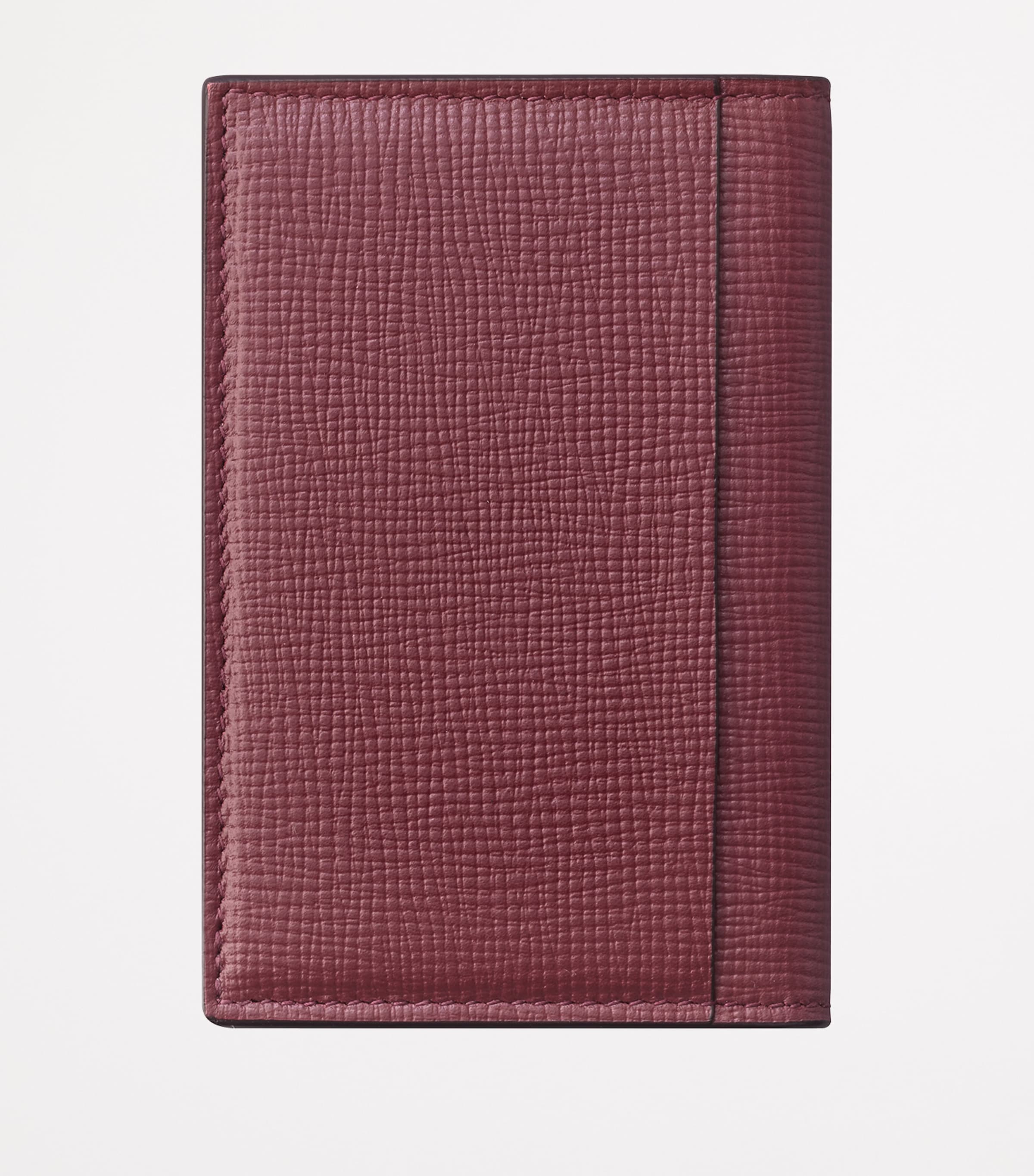 Leather Losange Card Holder BURGUNDY Image 2