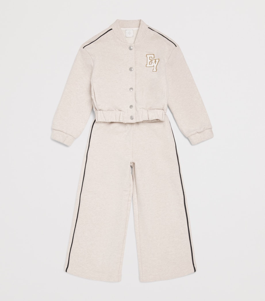 Eleventy Kids Cotton-Cashmere Drawstring Sweatpants (2-16 Years) Med Beige/charcoal Image 3