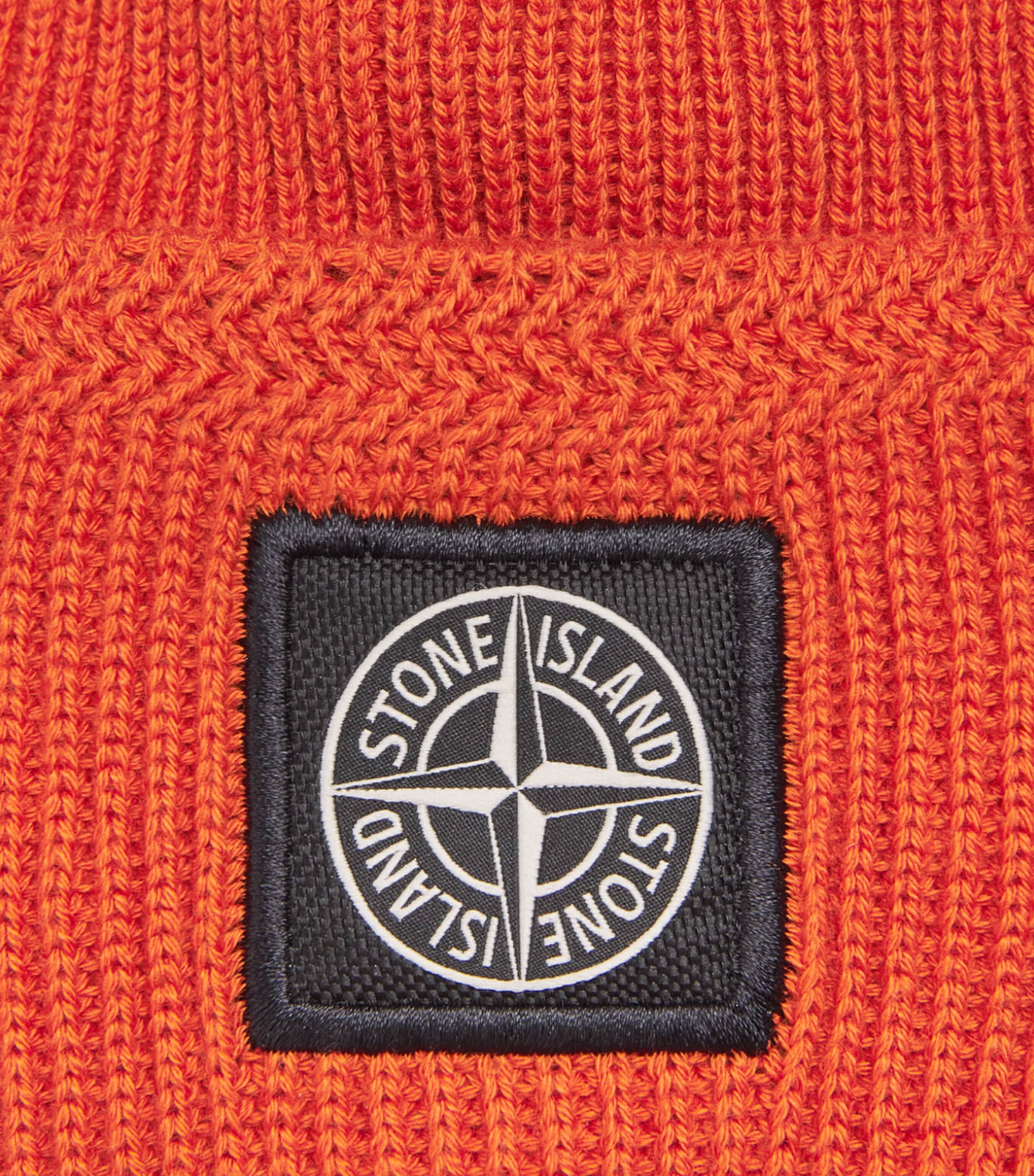 Stone Island Cotton Compass Patch Beanie Image 5
