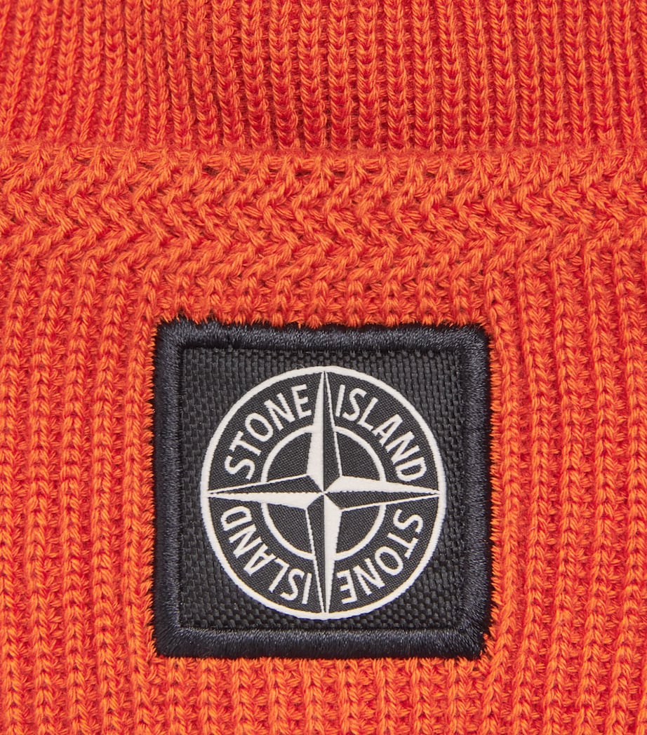 Stone Island Cotton Compass Patch Beanie Image 5