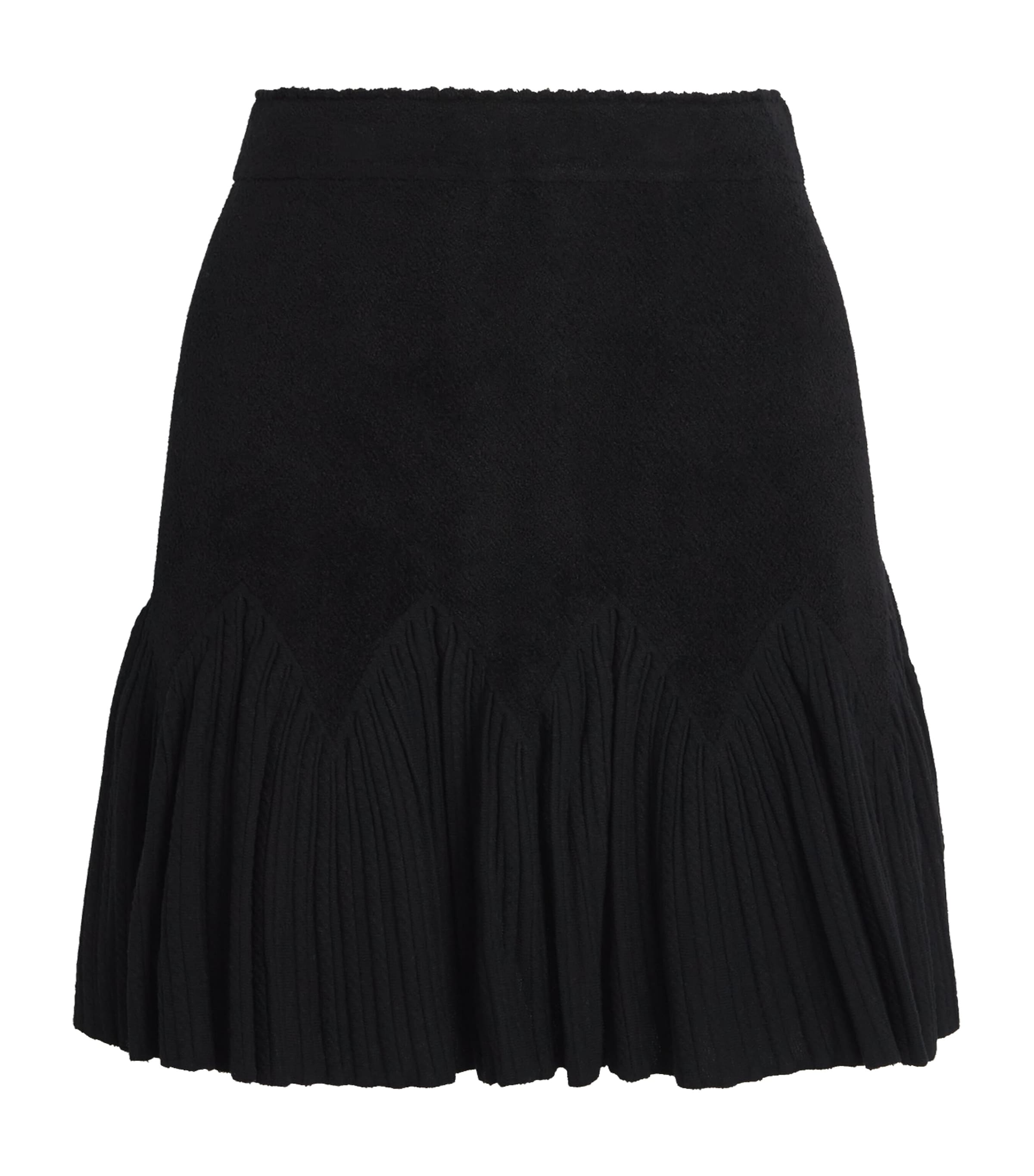 Sandro Velvet Ruffled Mini Skirt In Black