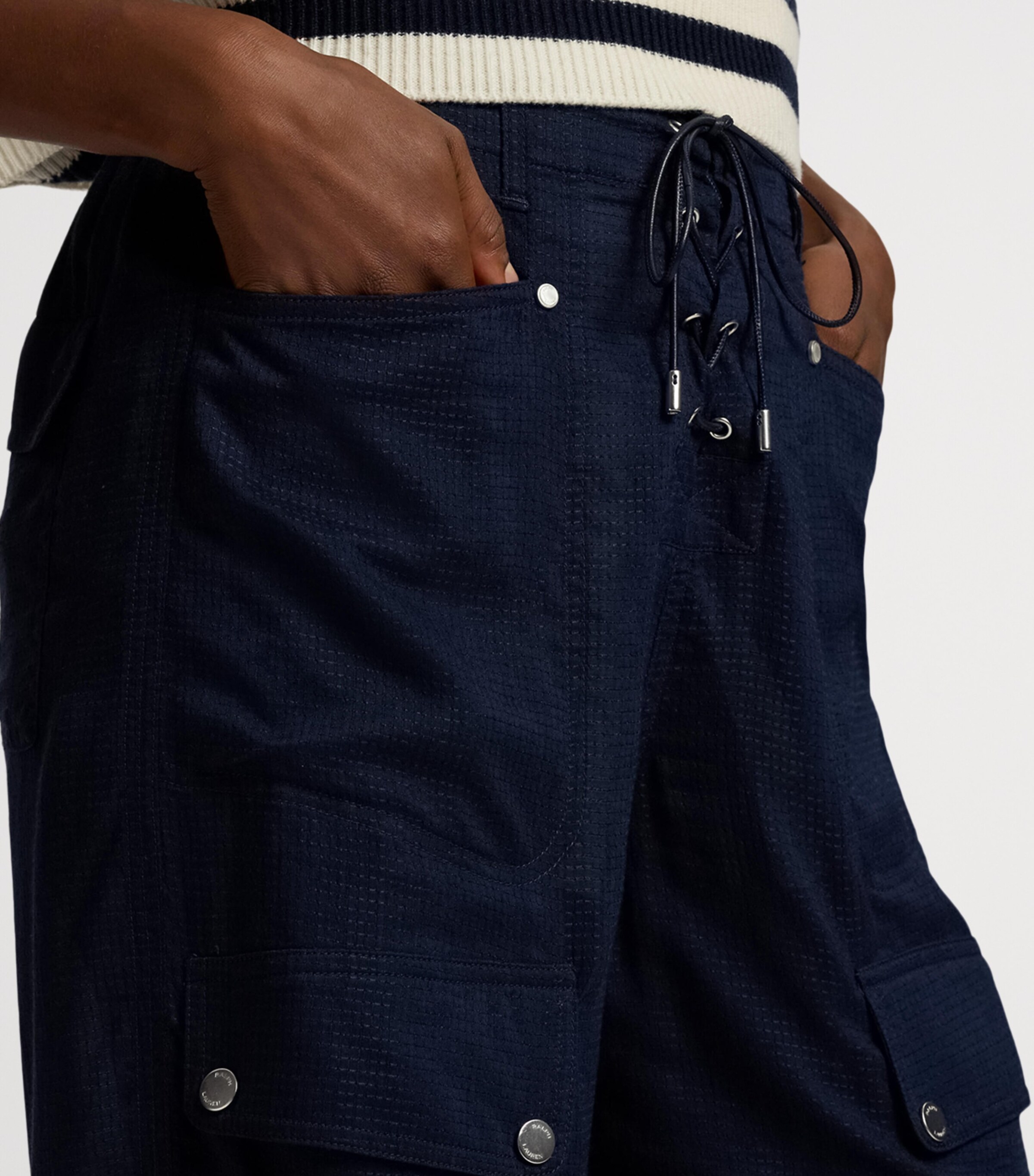 Ralph Lauren Collection Womens Ripstop Briella Cargo Trousers Navy Image 10