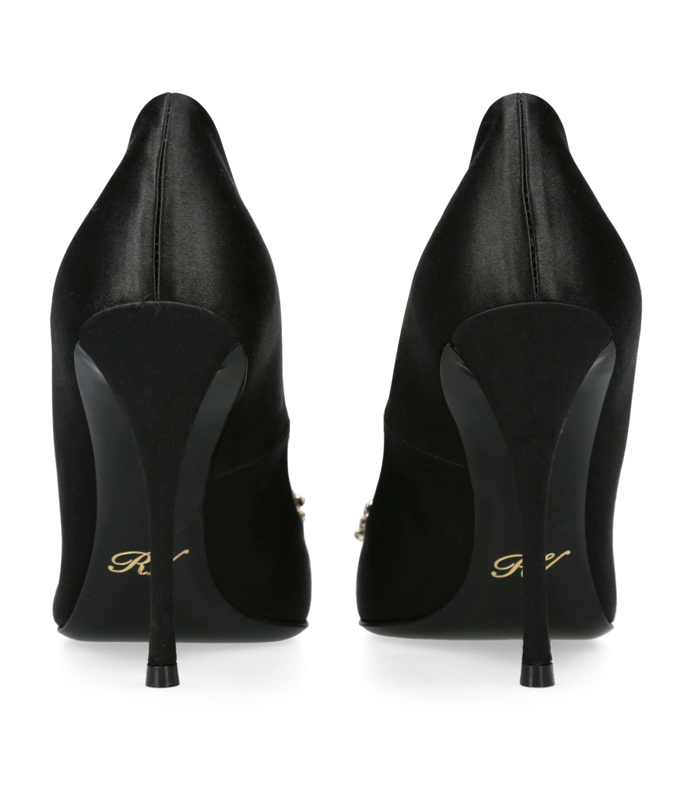 Satin Flower Strass Pumps 100 BLACK Image 2