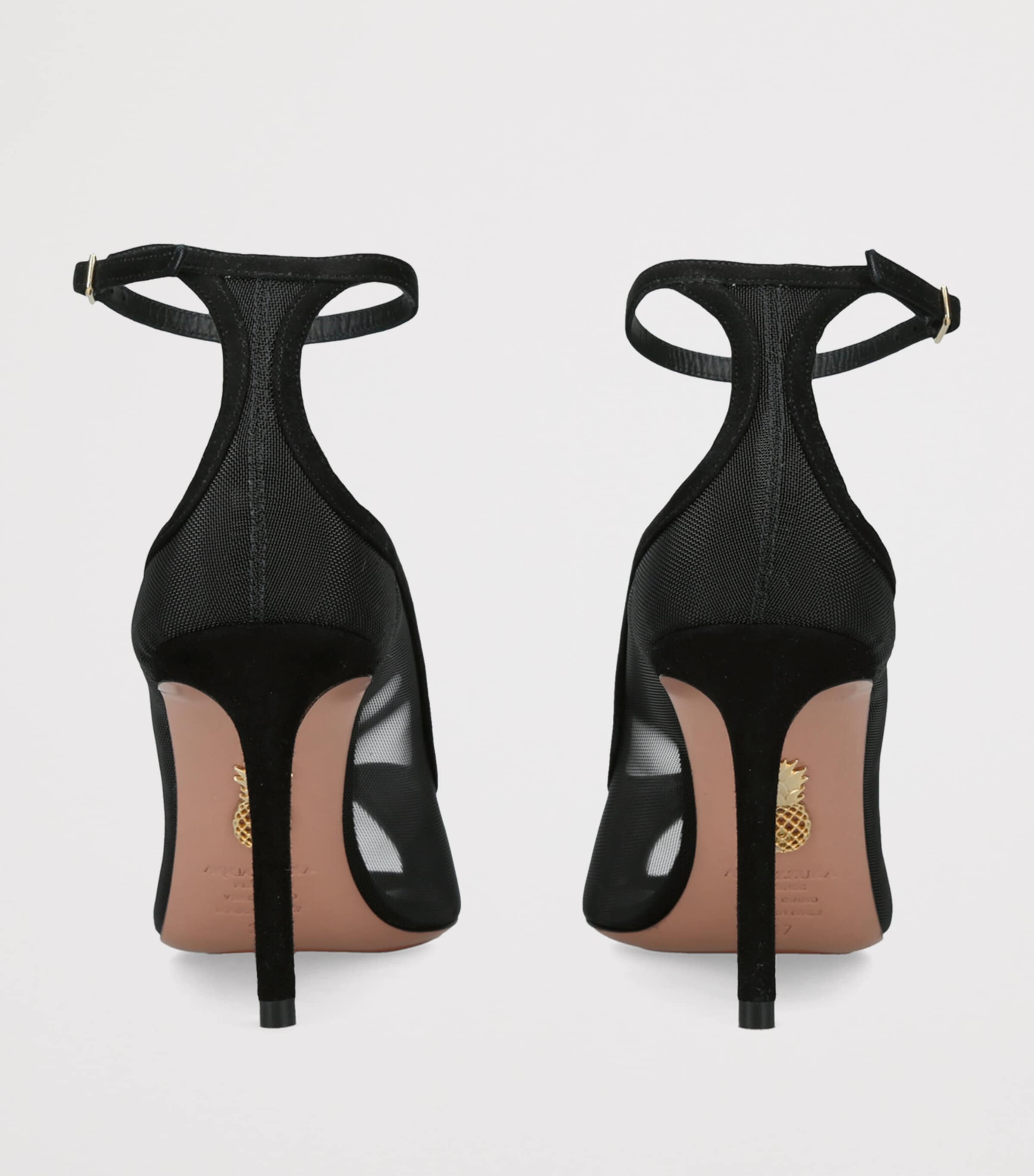 Aquazzura Mesh Love Affair Sandals 85 Black Image 4