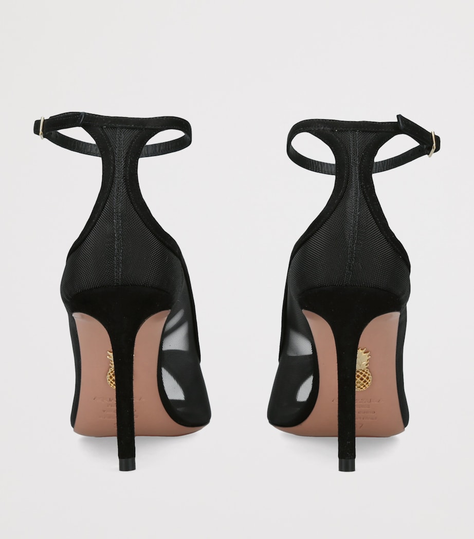 Aquazzura Mesh Love Affair Sandals 85 Black Image 4