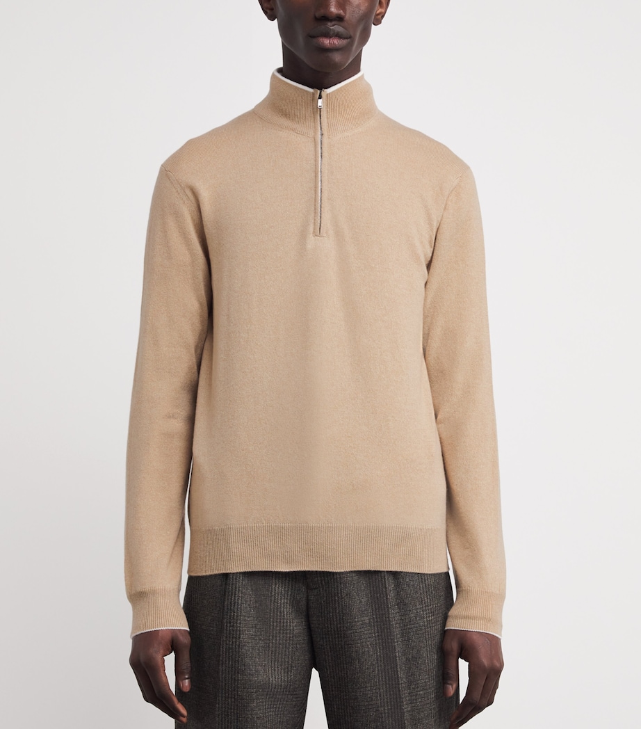 Cashmere Half-Zip Sweater A.5-DUNE Image 3