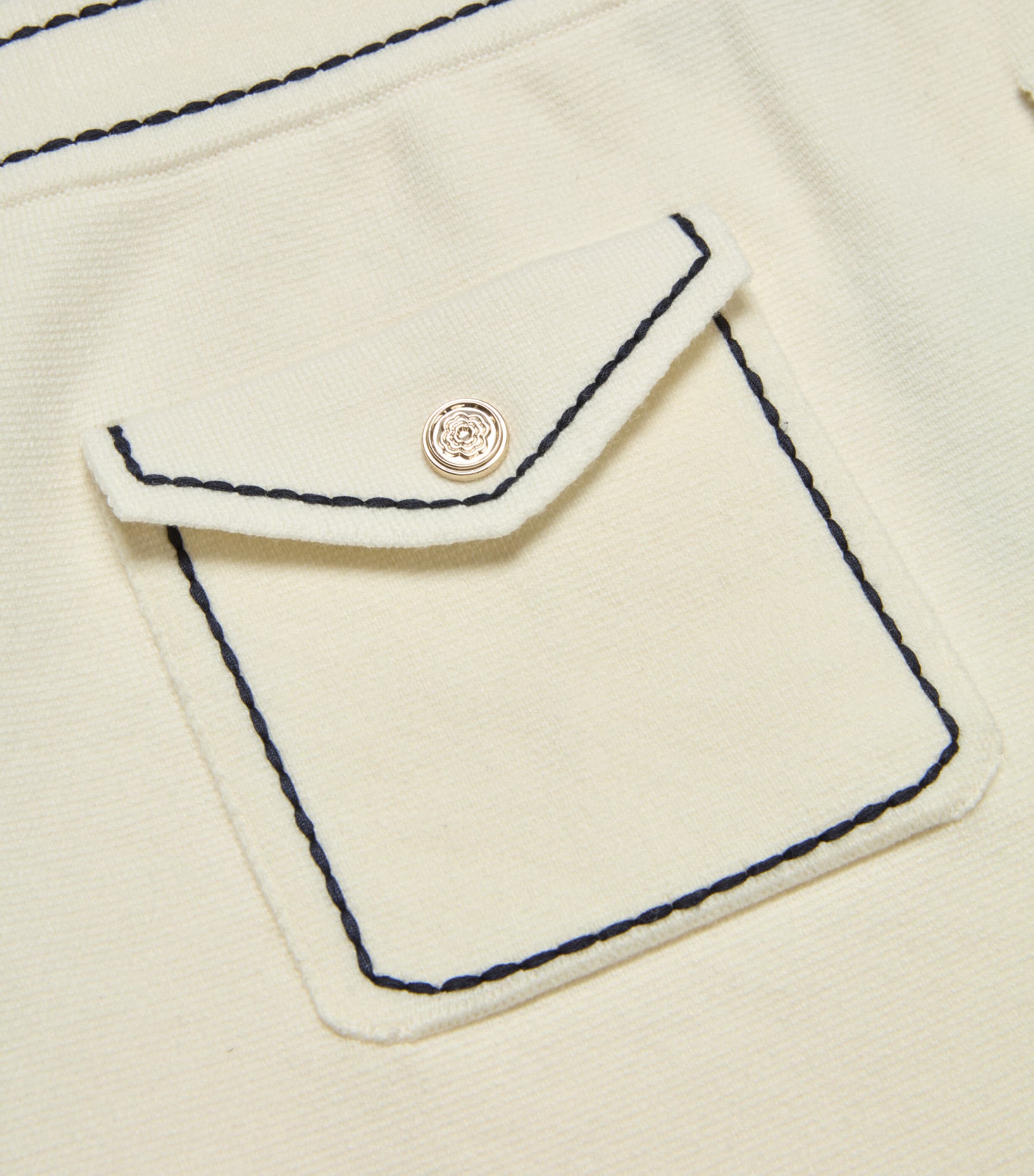 Knitted Pocket-Detail Mini Skirt ECRU Image 2