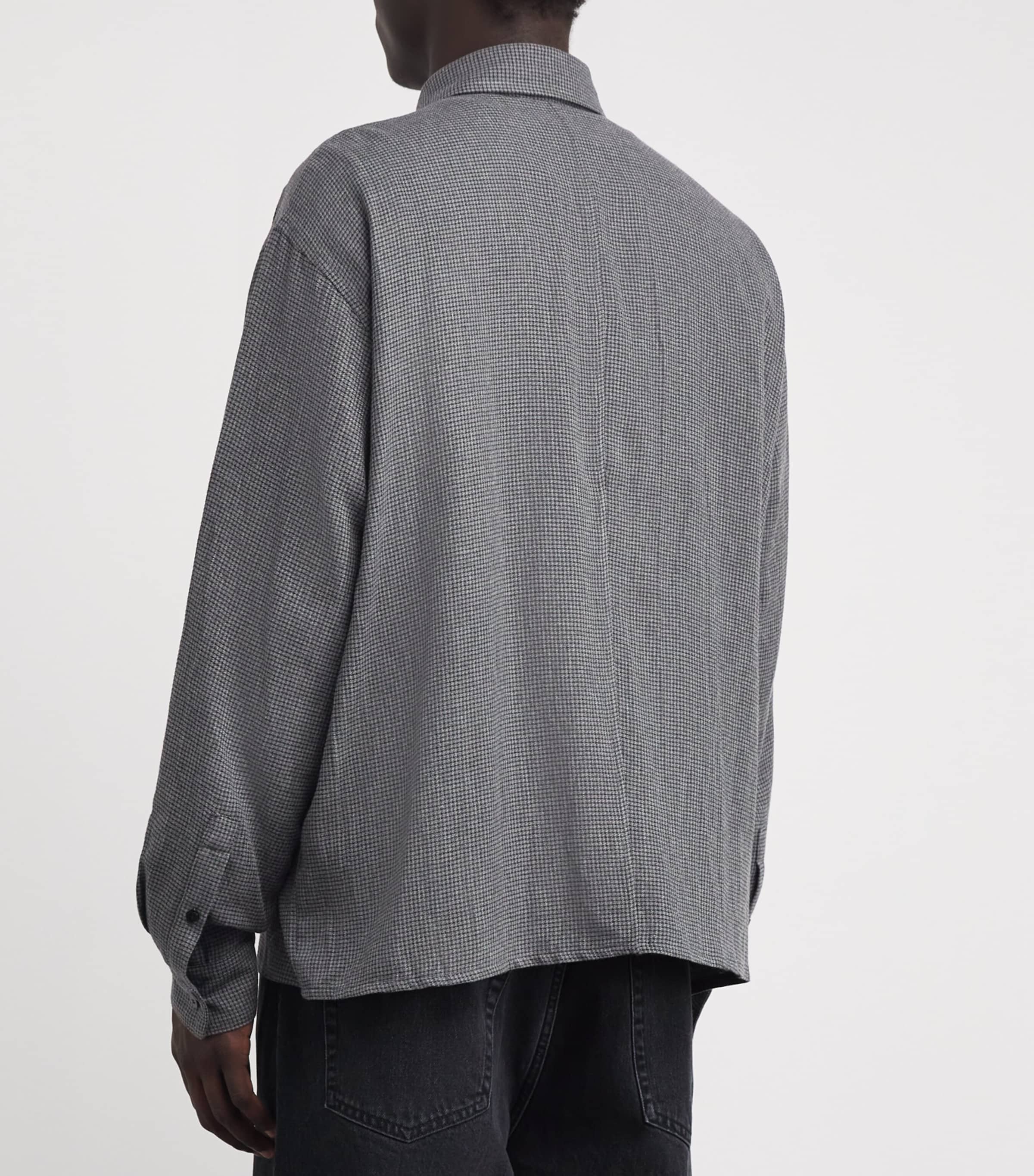 Won Hundred Mens Check Maza Shirt Blckened Pearl Comb Image 4