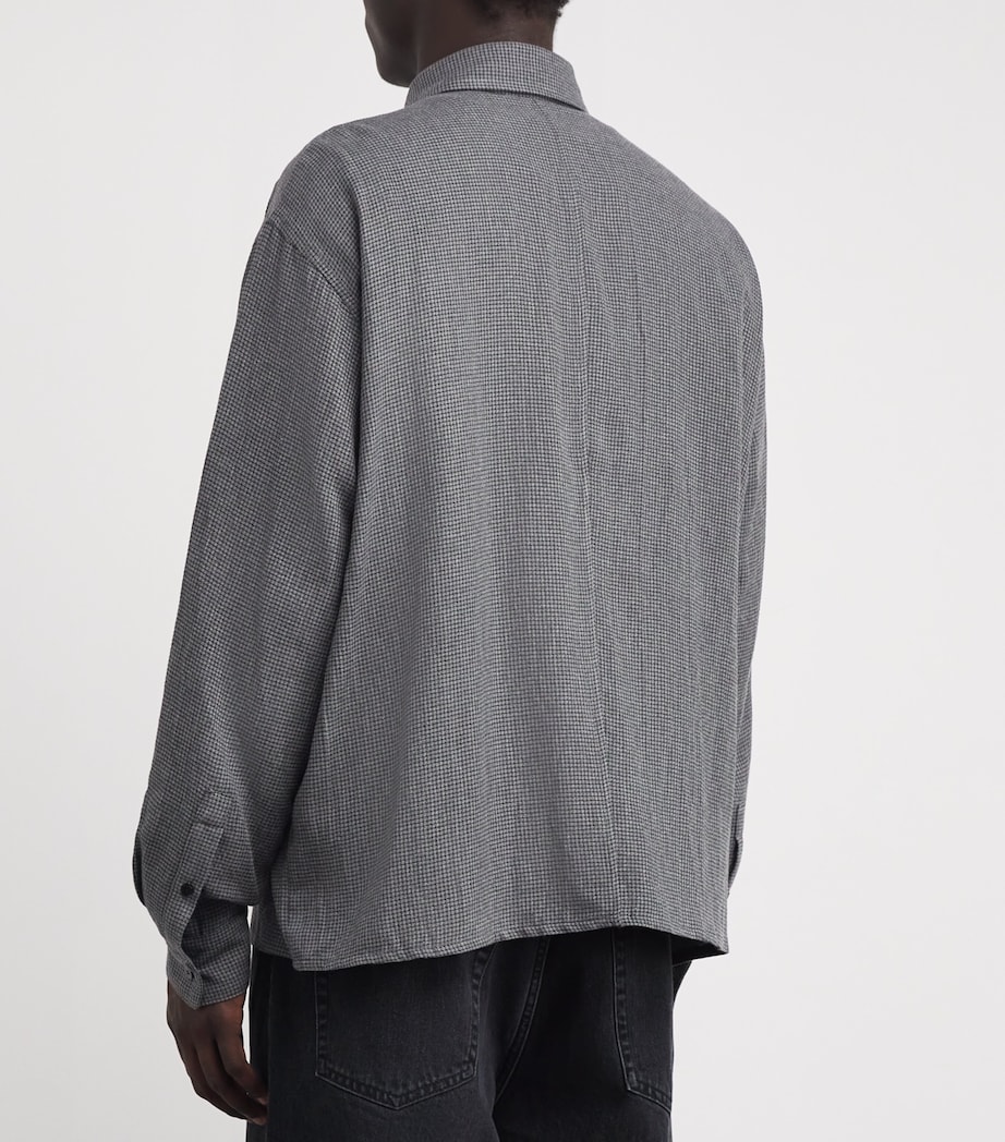 Won Hundred Mens Check Maza Shirt Blckened Pearl Comb Image 4