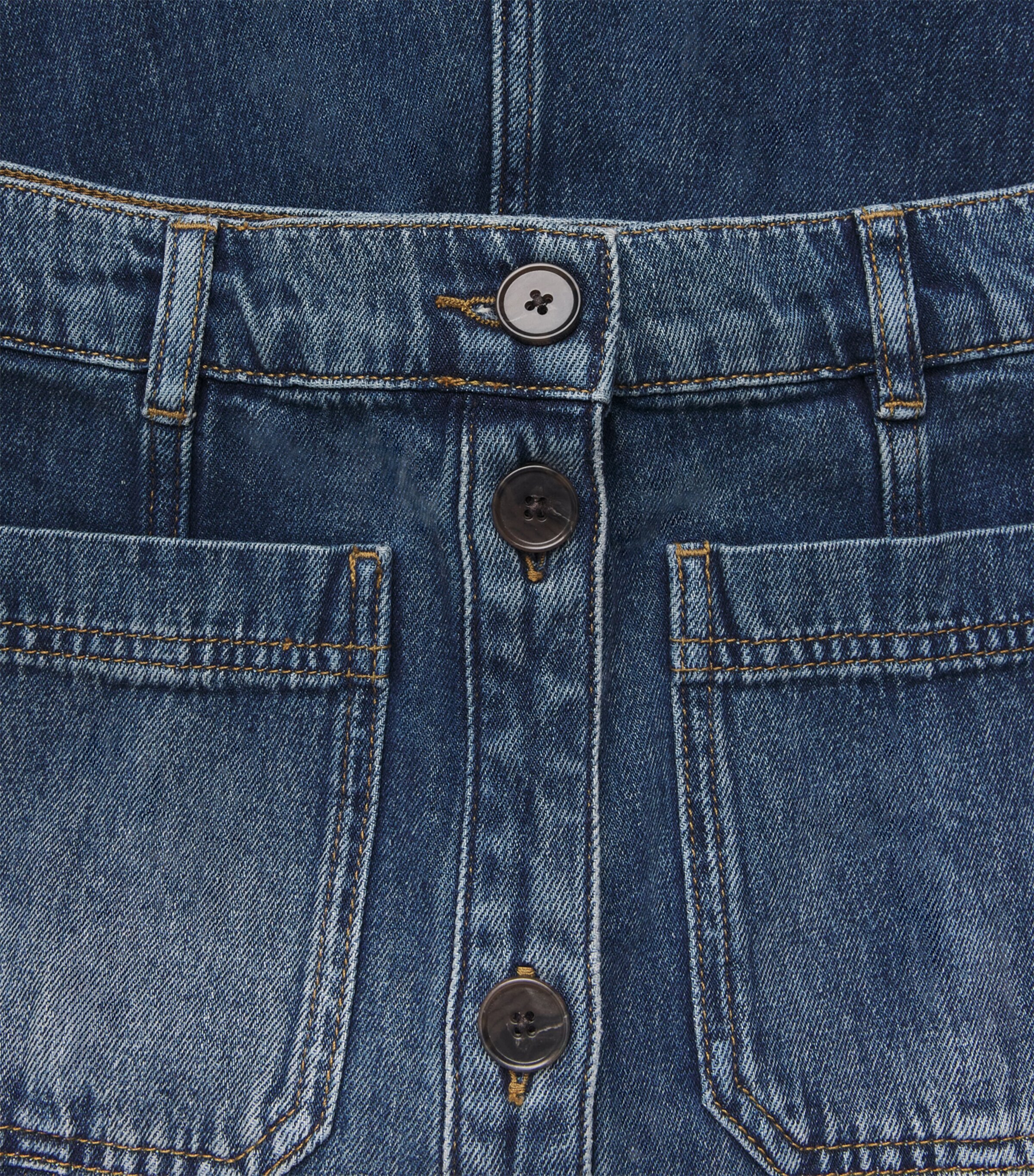 ME+EM Womens Panelled Denim Maxi Skirt Mid Blue Wash Image 6