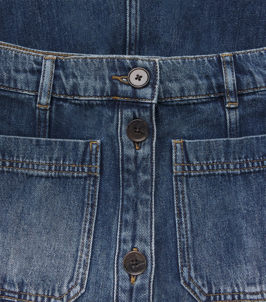 ME+EM Womens Panelled Denim Maxi Skirt Mid Blue Wash Image 6
