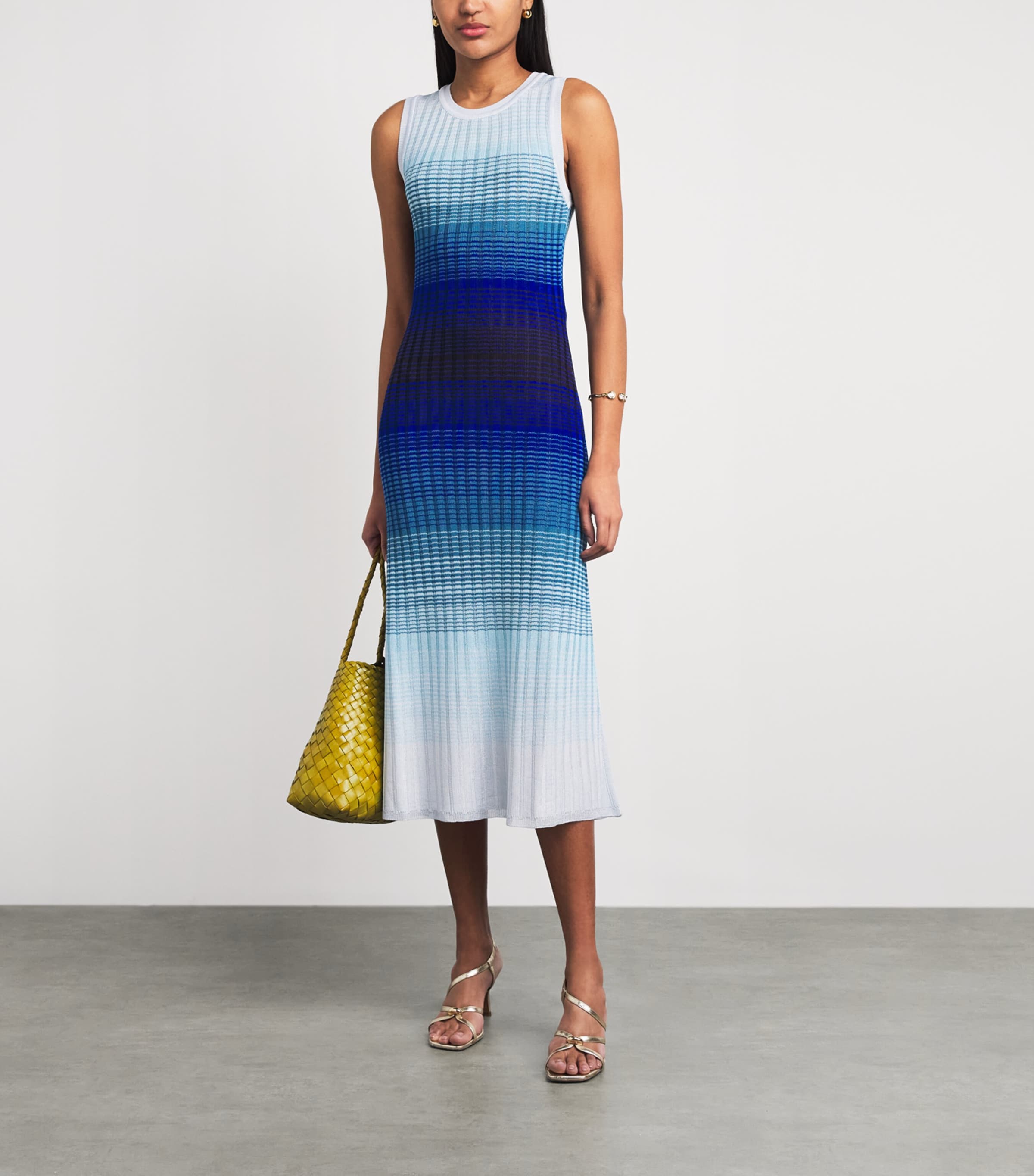 Maje Womens Ombré-Knit Maxi Dress Blue Image 2