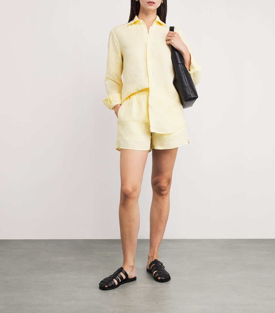 Linen The Boyfriend Shirt LEMON YELLOW Image 2