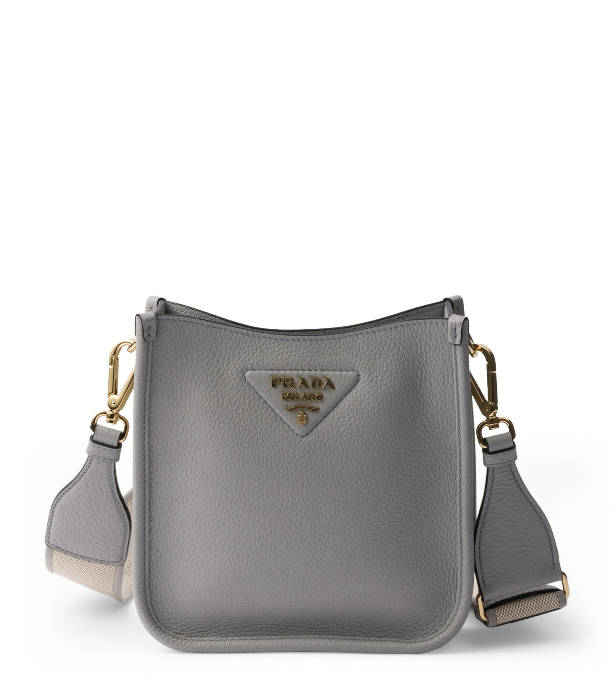 Prada Mini Leather Shoulder Bag Grey Image 1