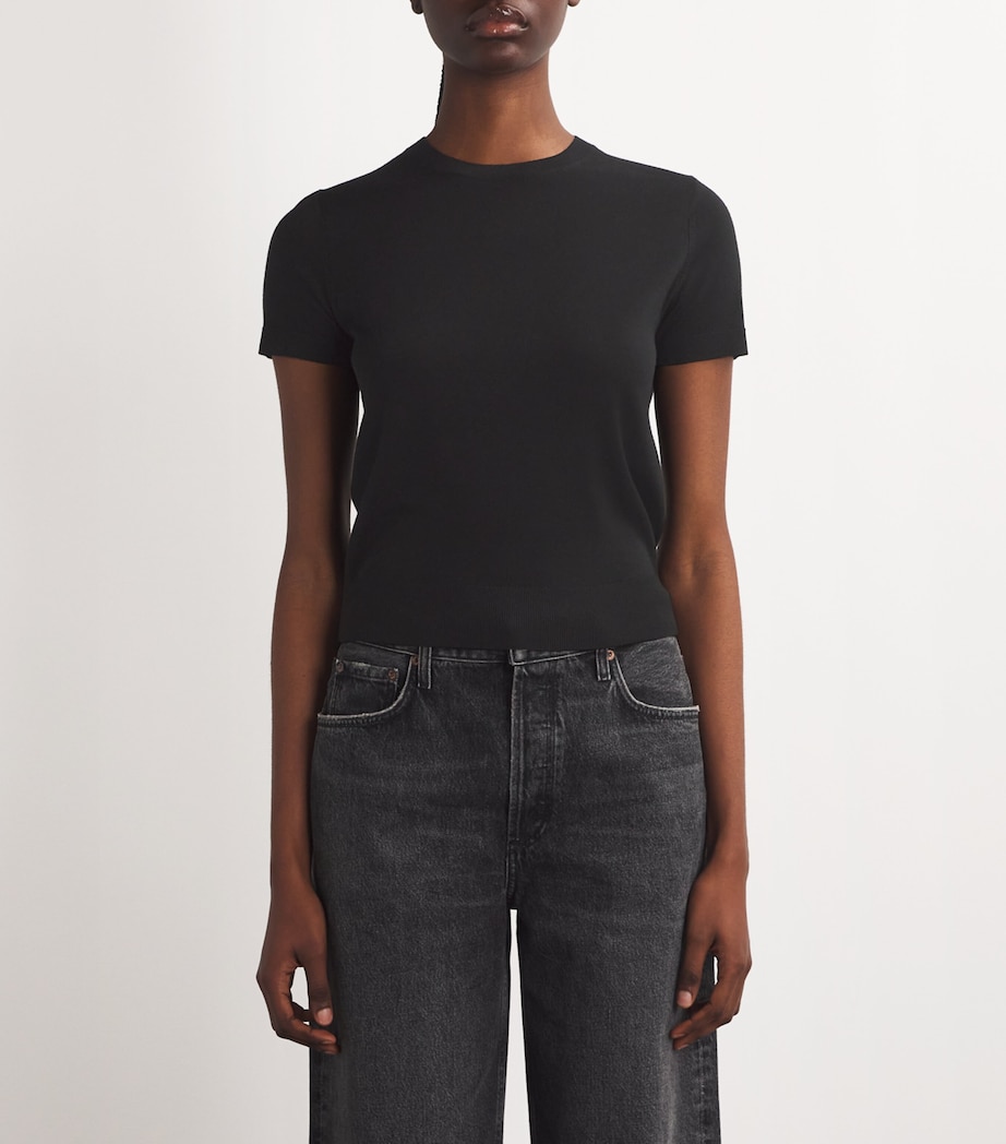 Theory Womens Regal Wool Sweater T-Shirt Black Image 3