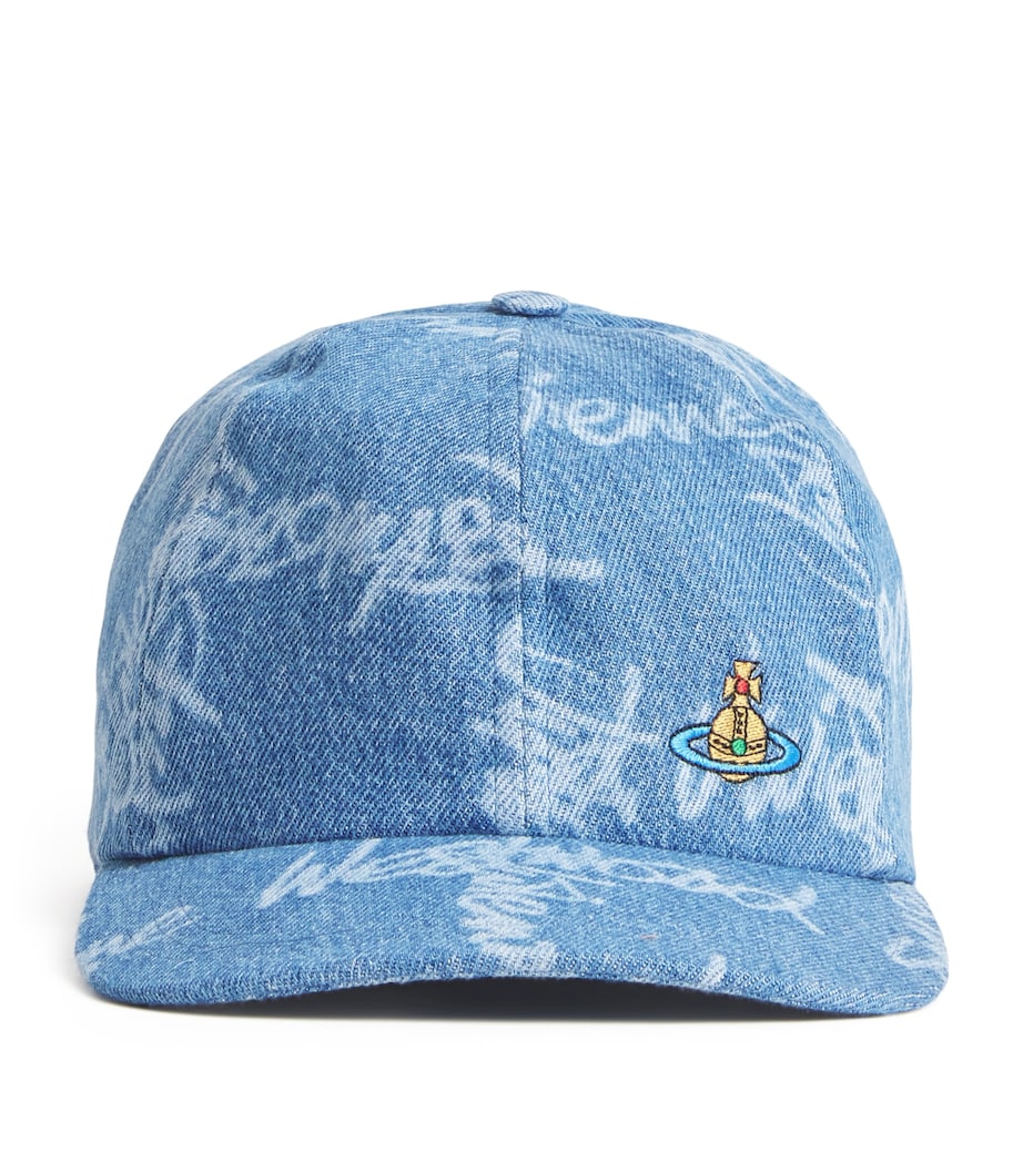 Vivienne Westwood Denim Orb Baseball Cap Vw Grid/blue Image 1