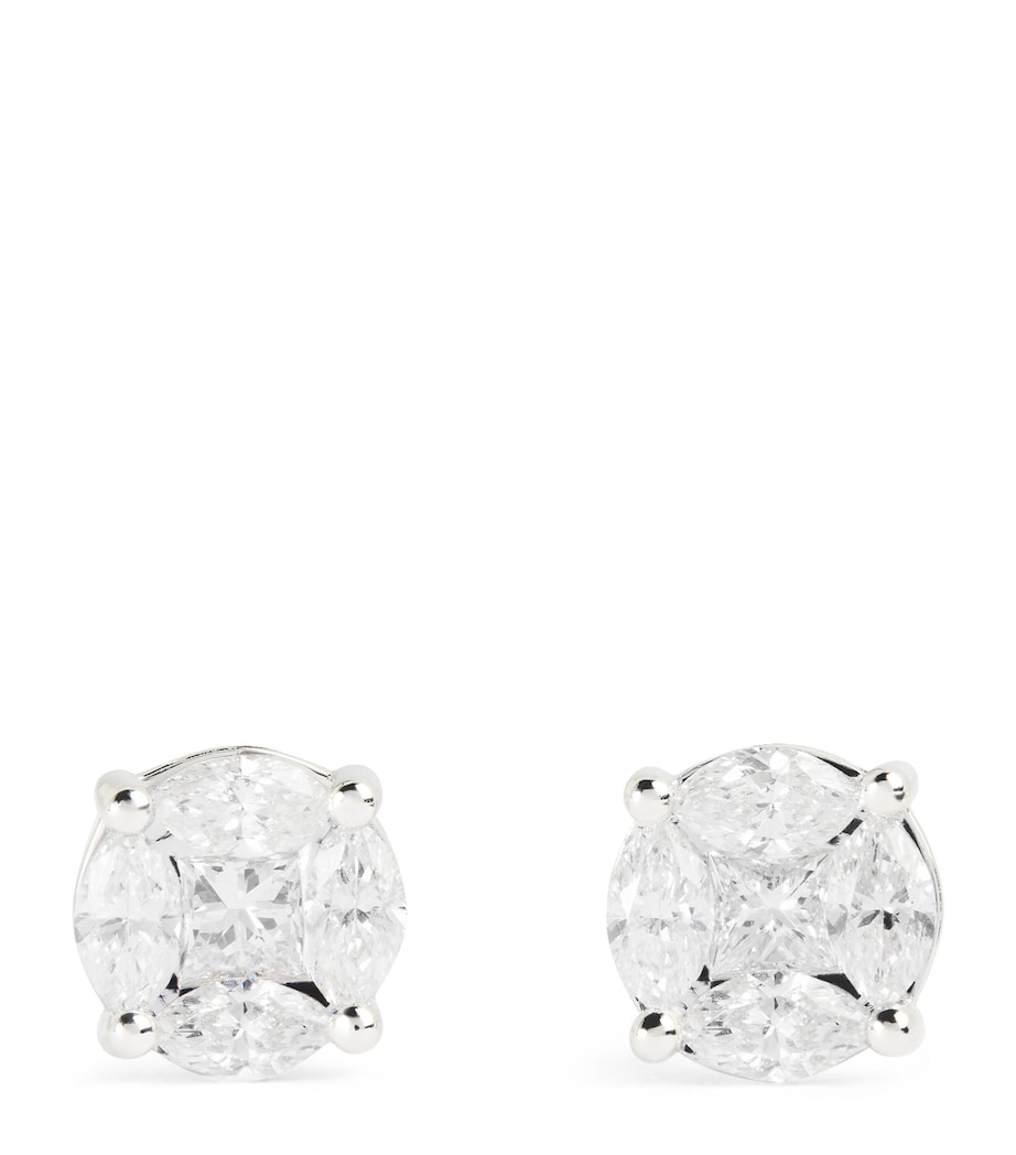 White Gold and Diamond Stud Earrings (0.80ctw) WHITE GOLD Image 1