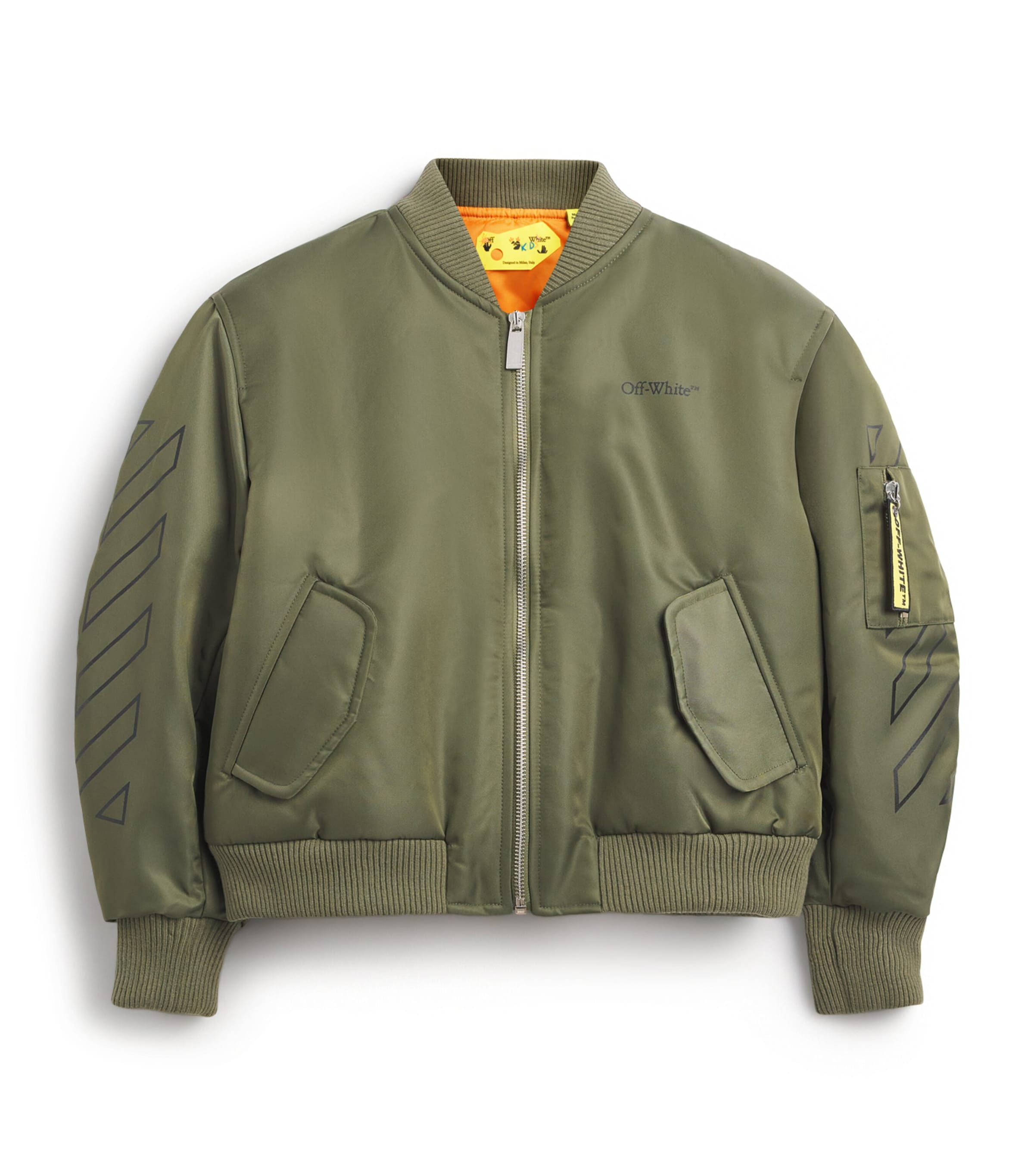 Off-White Kids Padded Bomber Jacket (4-12+ Years) Martini Olive Image 1