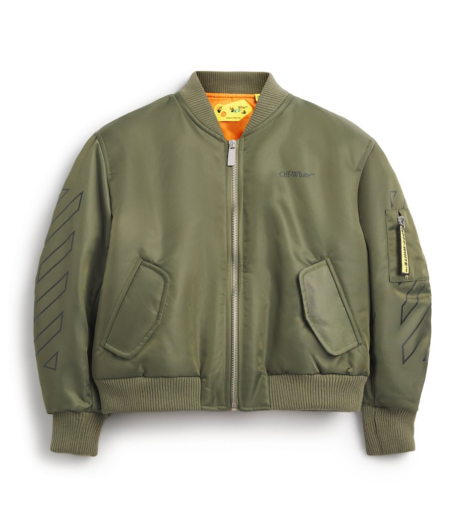 Off-White Kids Padded Bomber Jacket (4-12+ Years) Martini Olive Image 1