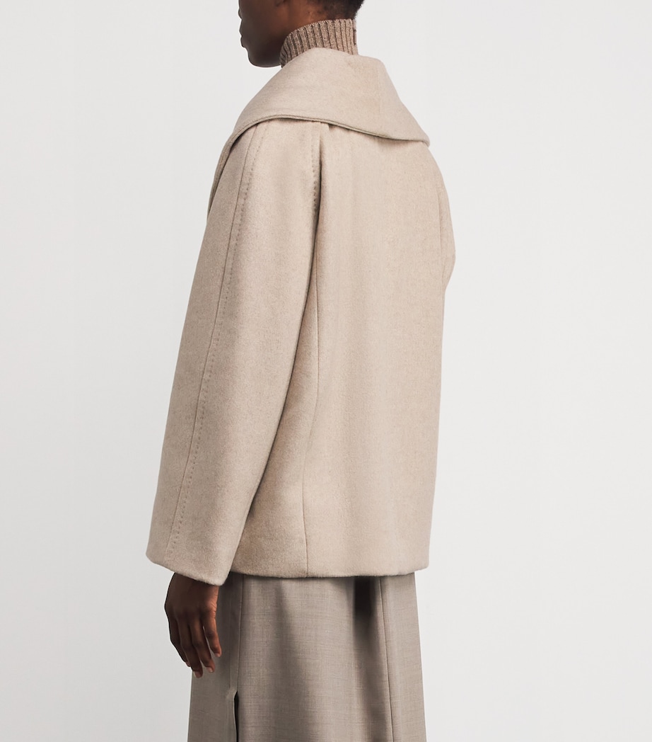 Wool Shawl-Collar Oversized Jacket SAND Image 4
