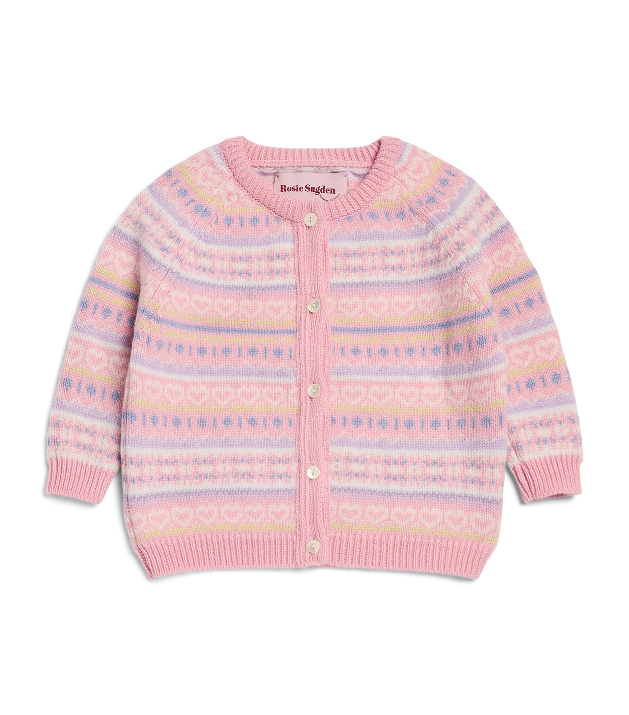 Rosie Sugden Cashmere Cardigan (3 Months - 3 Years) Lily Fairisle Image 1