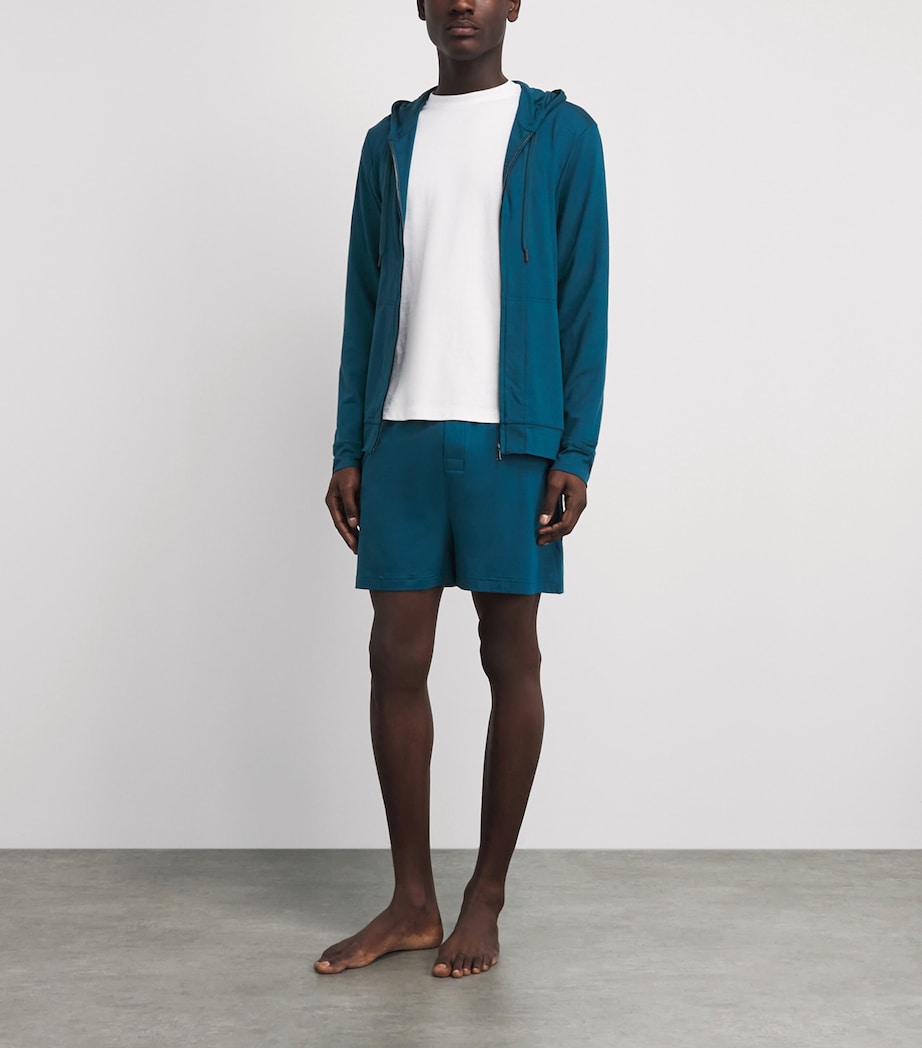 Derek Rose Mens Micromodal Basel Hoodie Tea Image 2