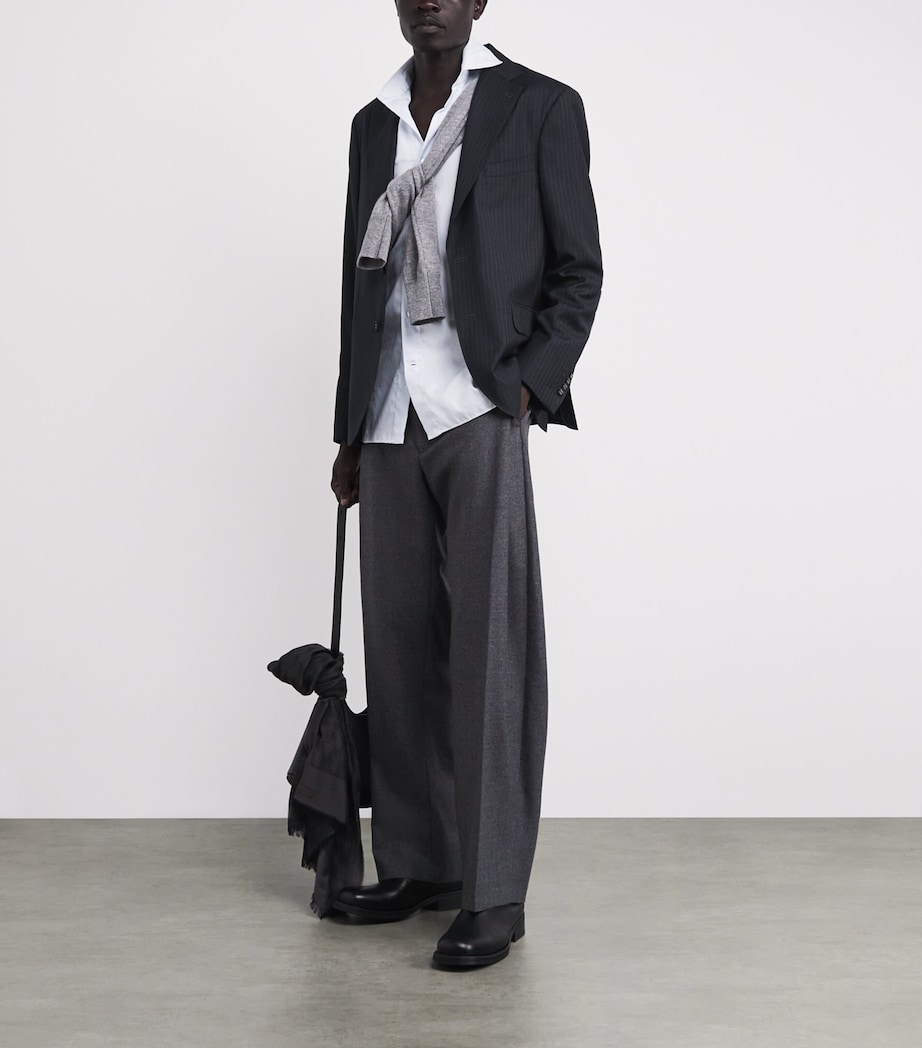 Wool Pinstripe Arthus Blazer DARKGREY/WHITE Image 2