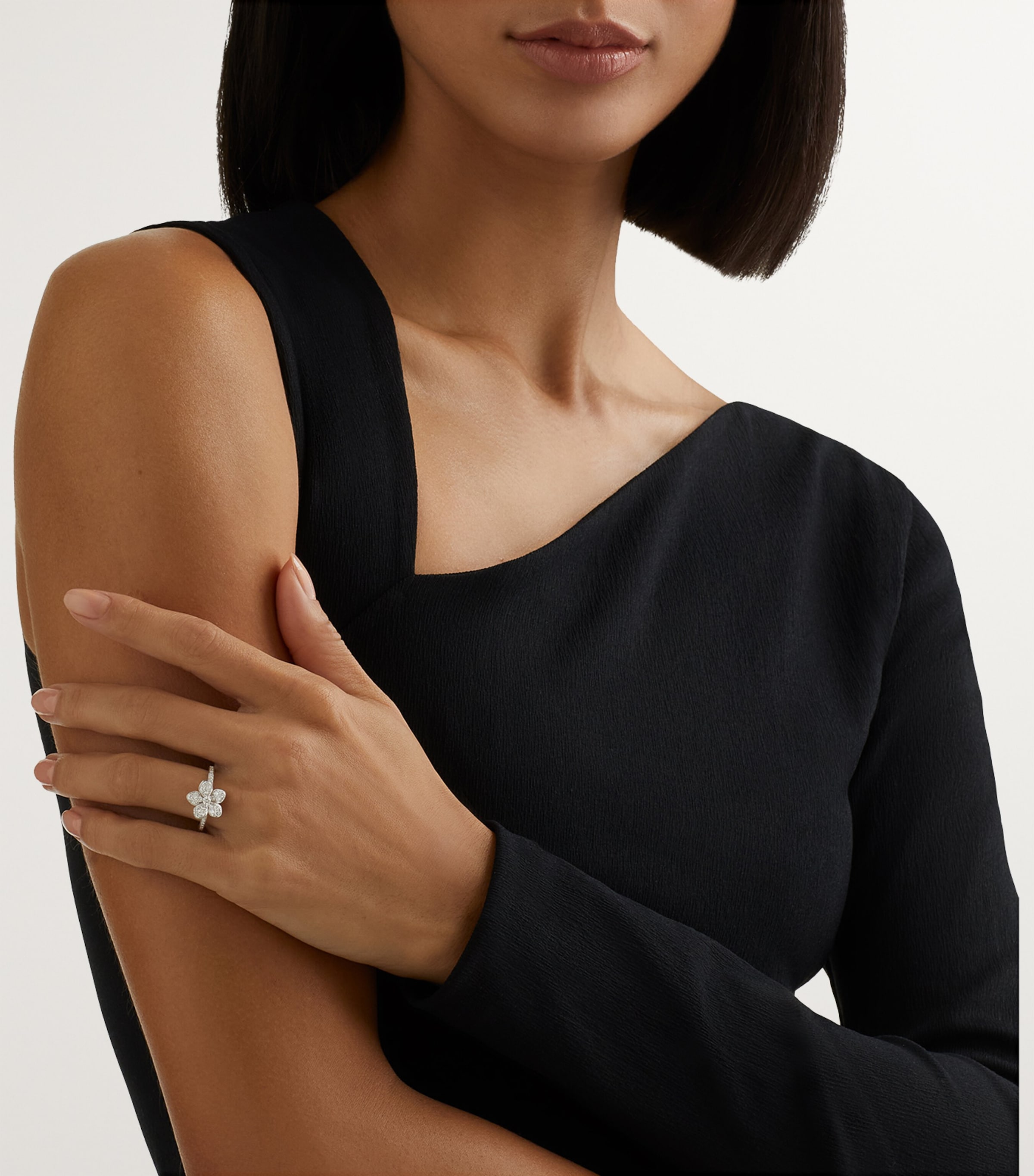 White Gold and Diamond Wild Flower Ring WHITE GOLD Image 2