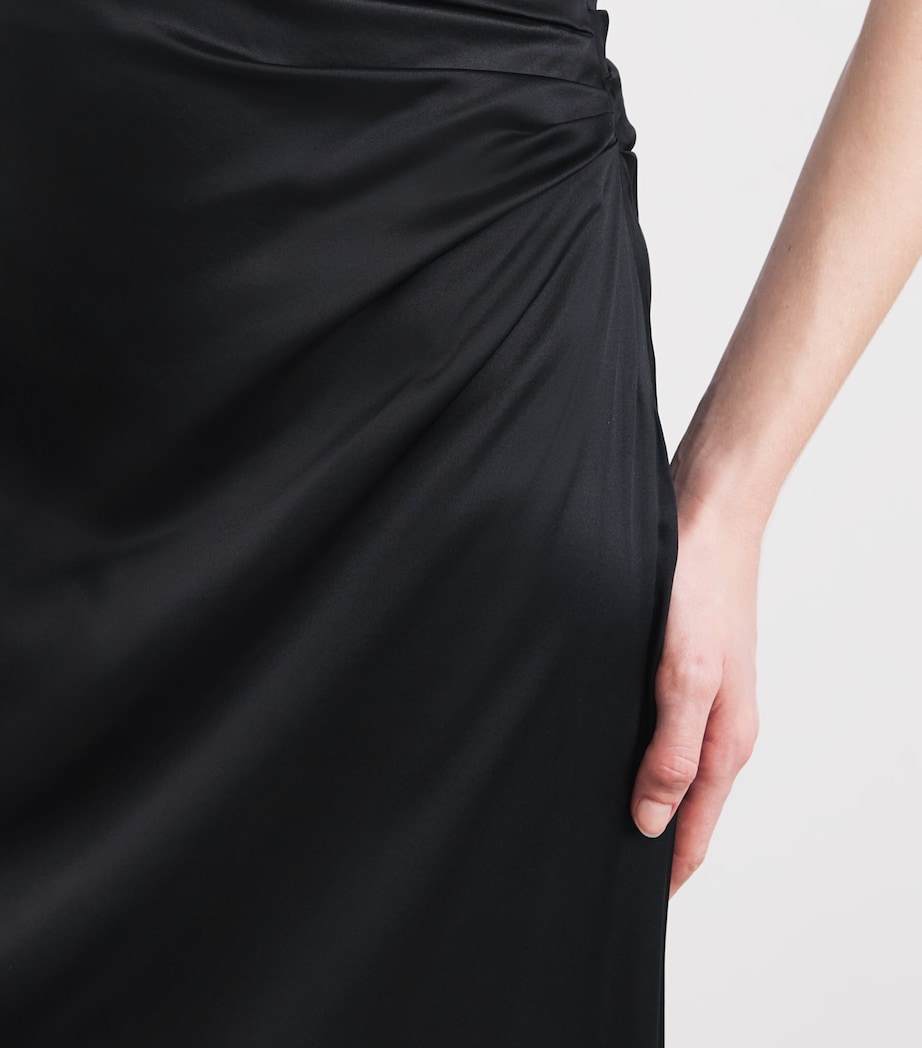 Silk-Blend Phare Maxi Dress BLACK Image 6