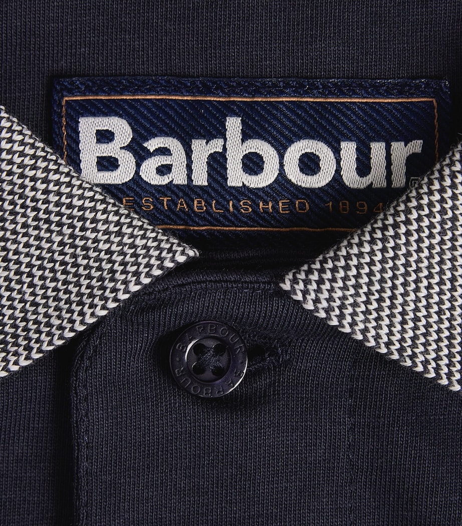 Barbour Mens Cotton Polo Shirt Navy/camel Image 6