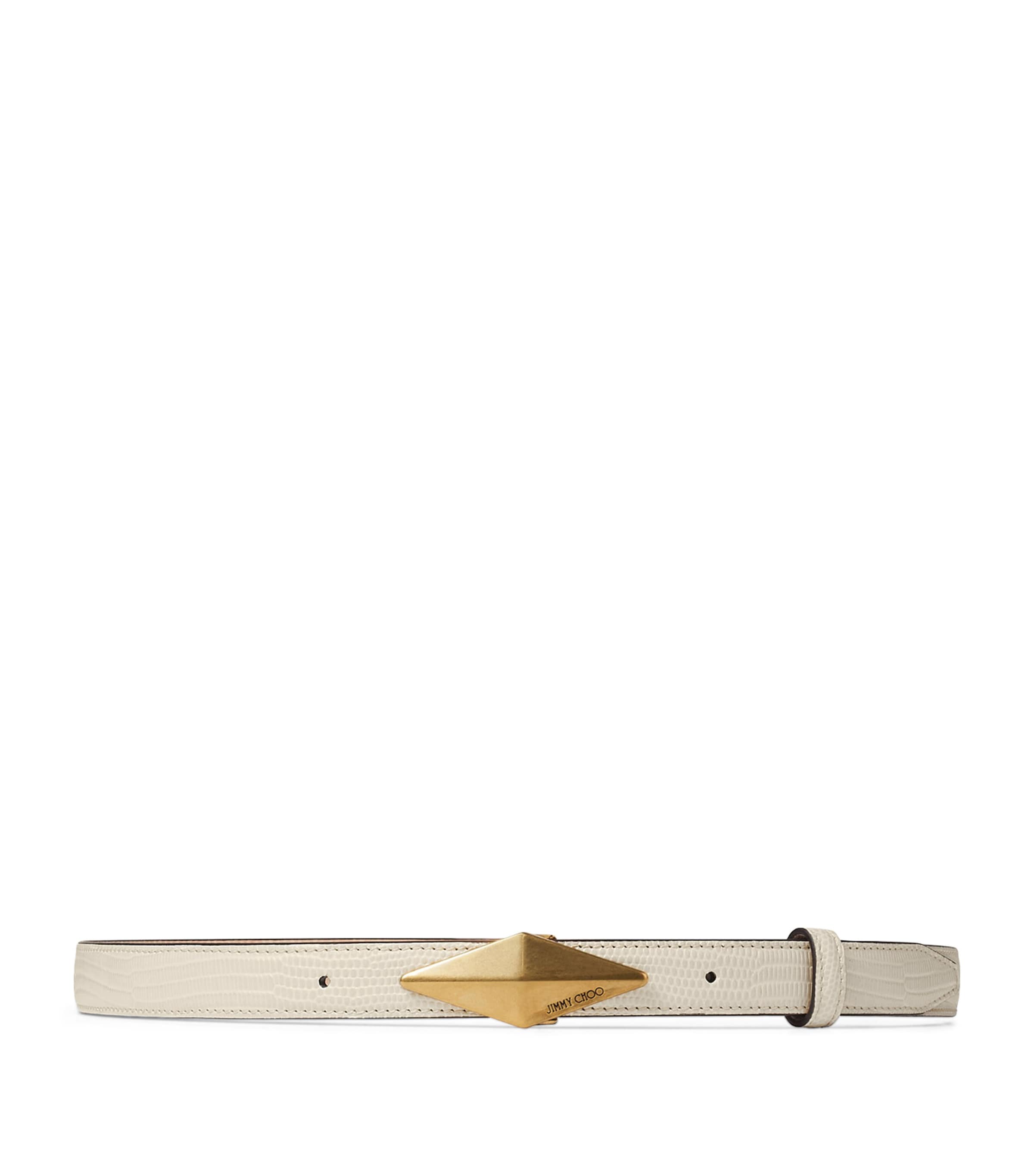 Jimmy Choo Diamond Clasp Belt In Gold