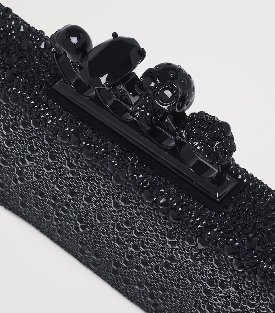 McQueen Suede Embellished Four-Ring Clutch Bag Image 6