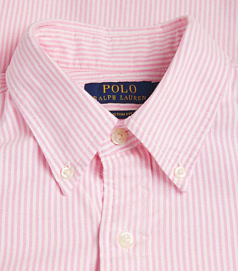 Cotton Striped Oxford Shirt PINK MU Image 5