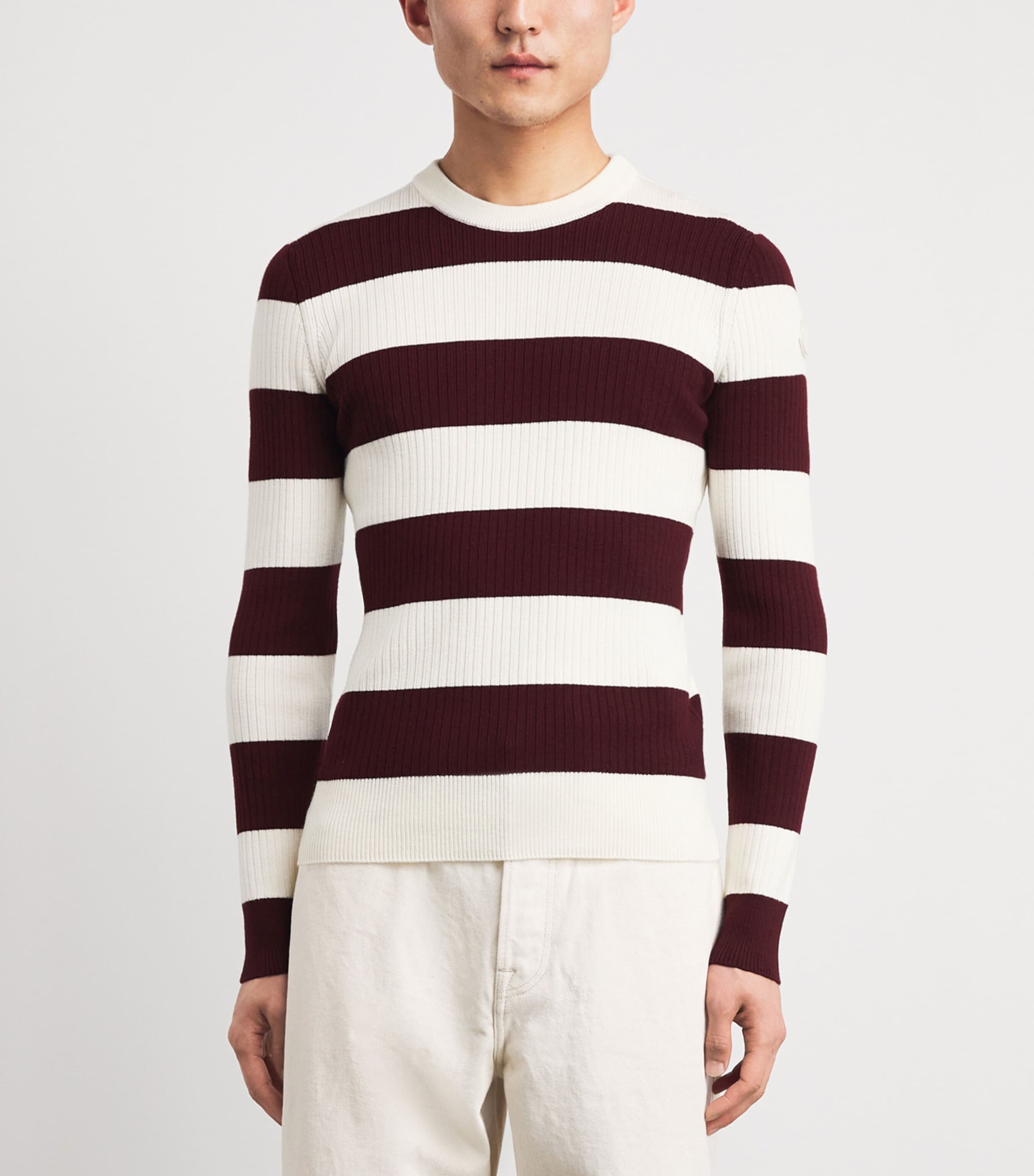 Moncler Mens Virgin Wool Stripe Sweater Image 4
