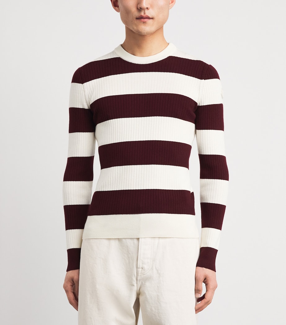 Moncler Mens Virgin Wool Stripe Sweater Image 4