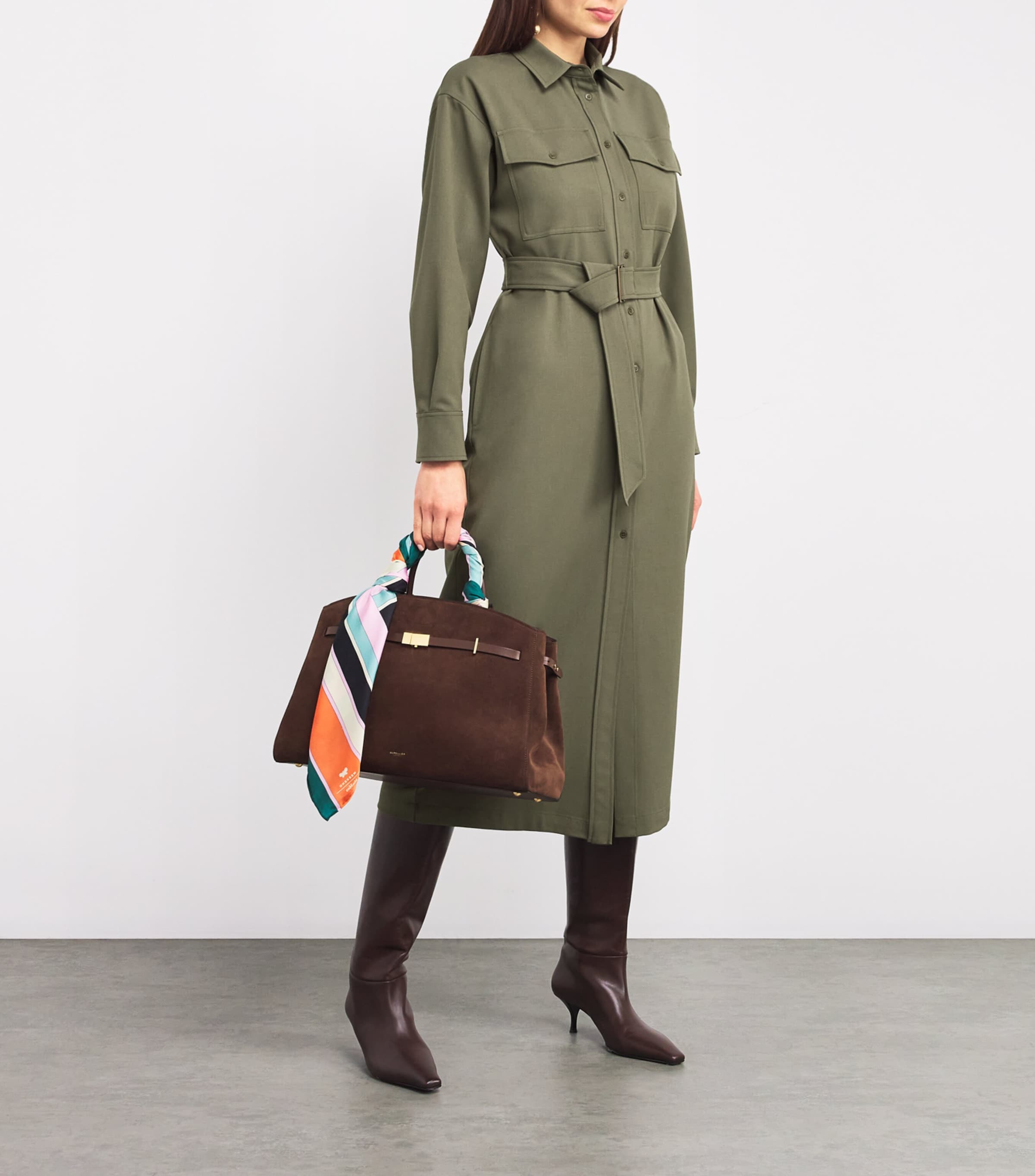 Weekend Max Mara Green Belted Shirt Midi Dress | Harrods US Weekend Max Mara Green Belted Shirt Midi Dress | Harrods US