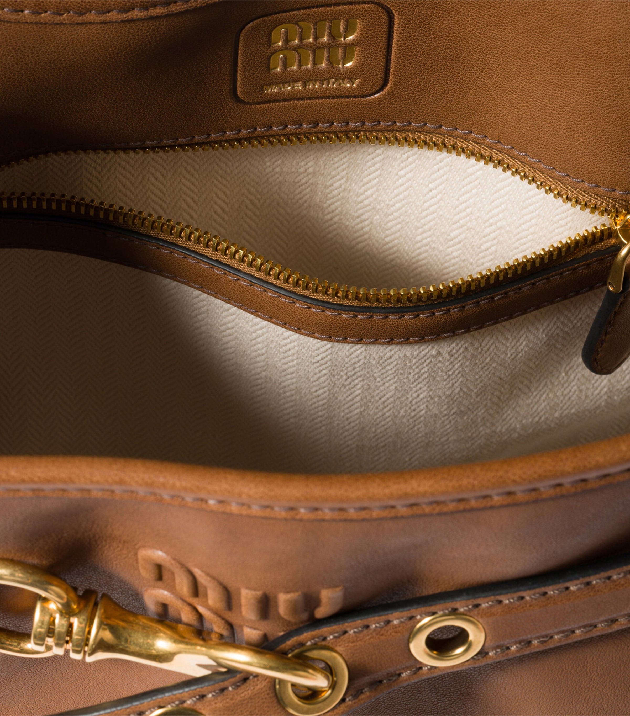 Miu Miu Womens Nappa Leather Aventure Bucket Bag Image 6