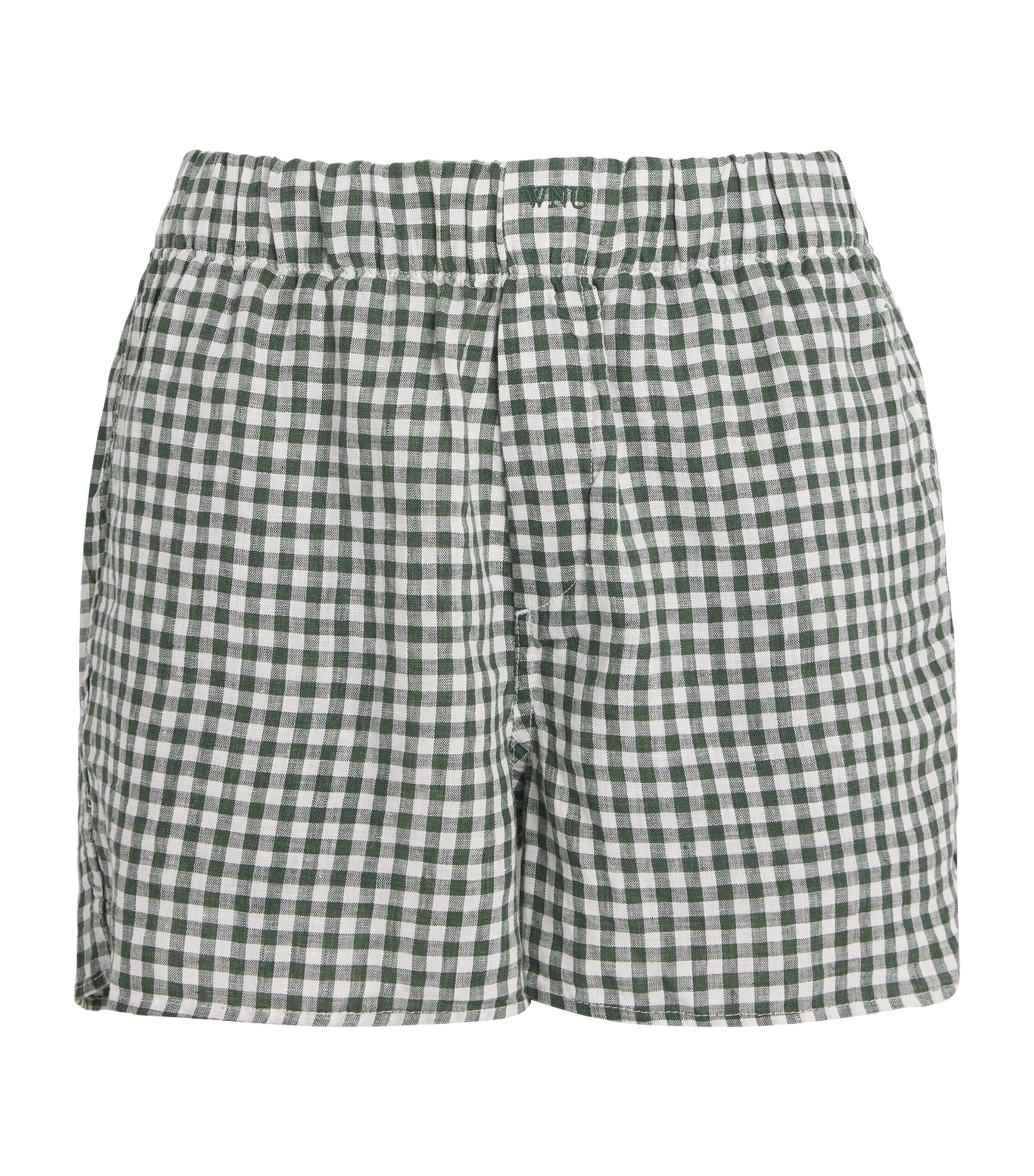 With Nothing Underneath Linen The Boxer Shorts In Green
