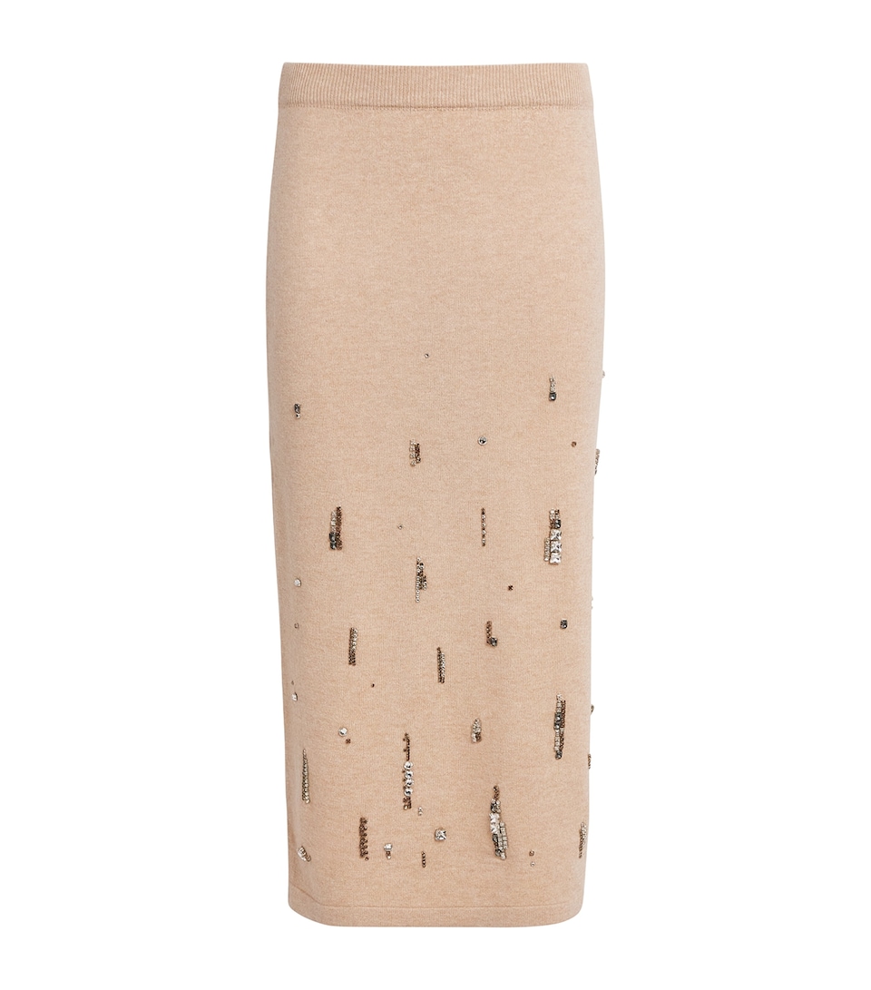 Wool-Silk-Cashmere Embellished Skirt