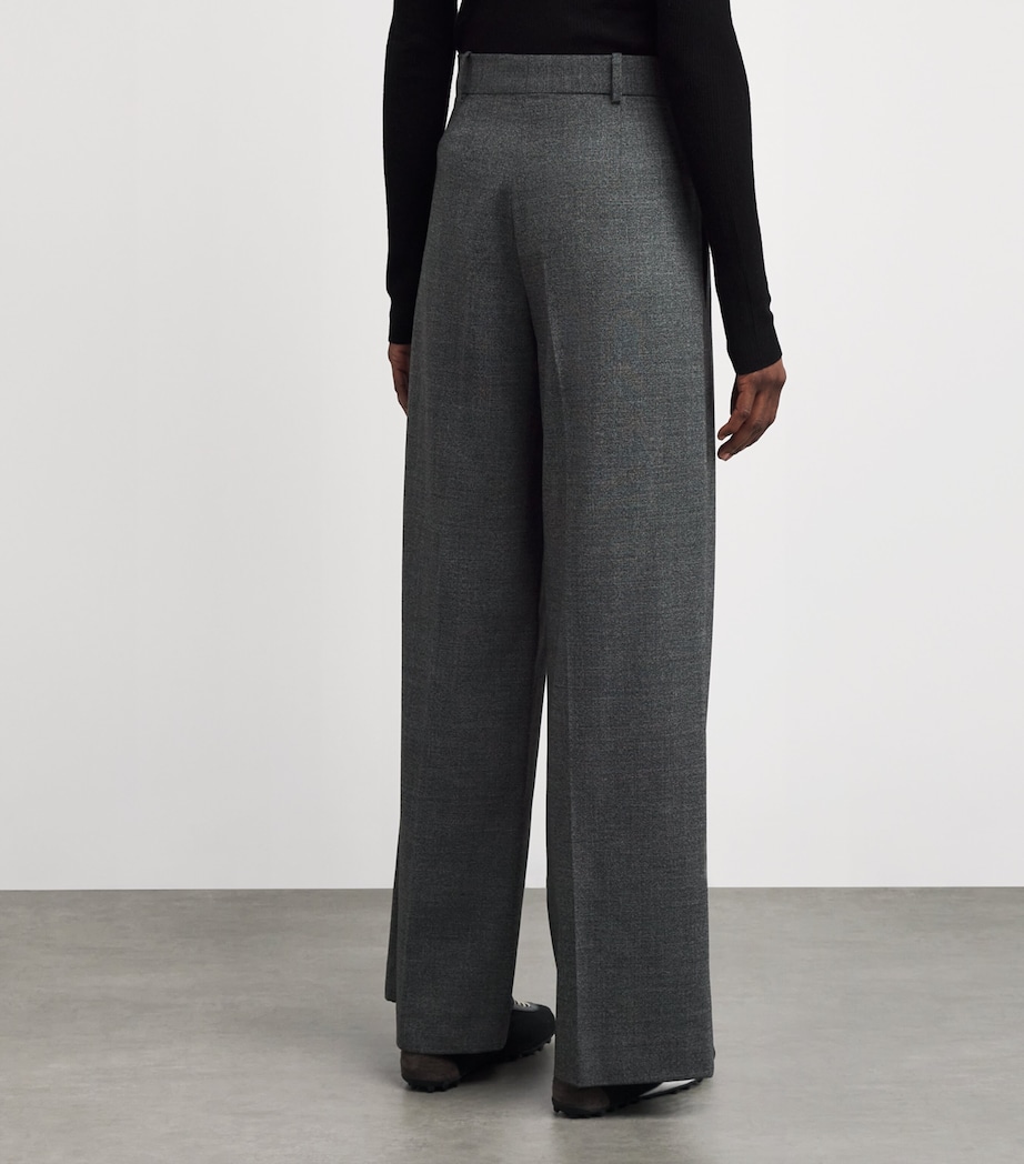 Straight Wide-Leg Trousers LIGHT GREY Image 4