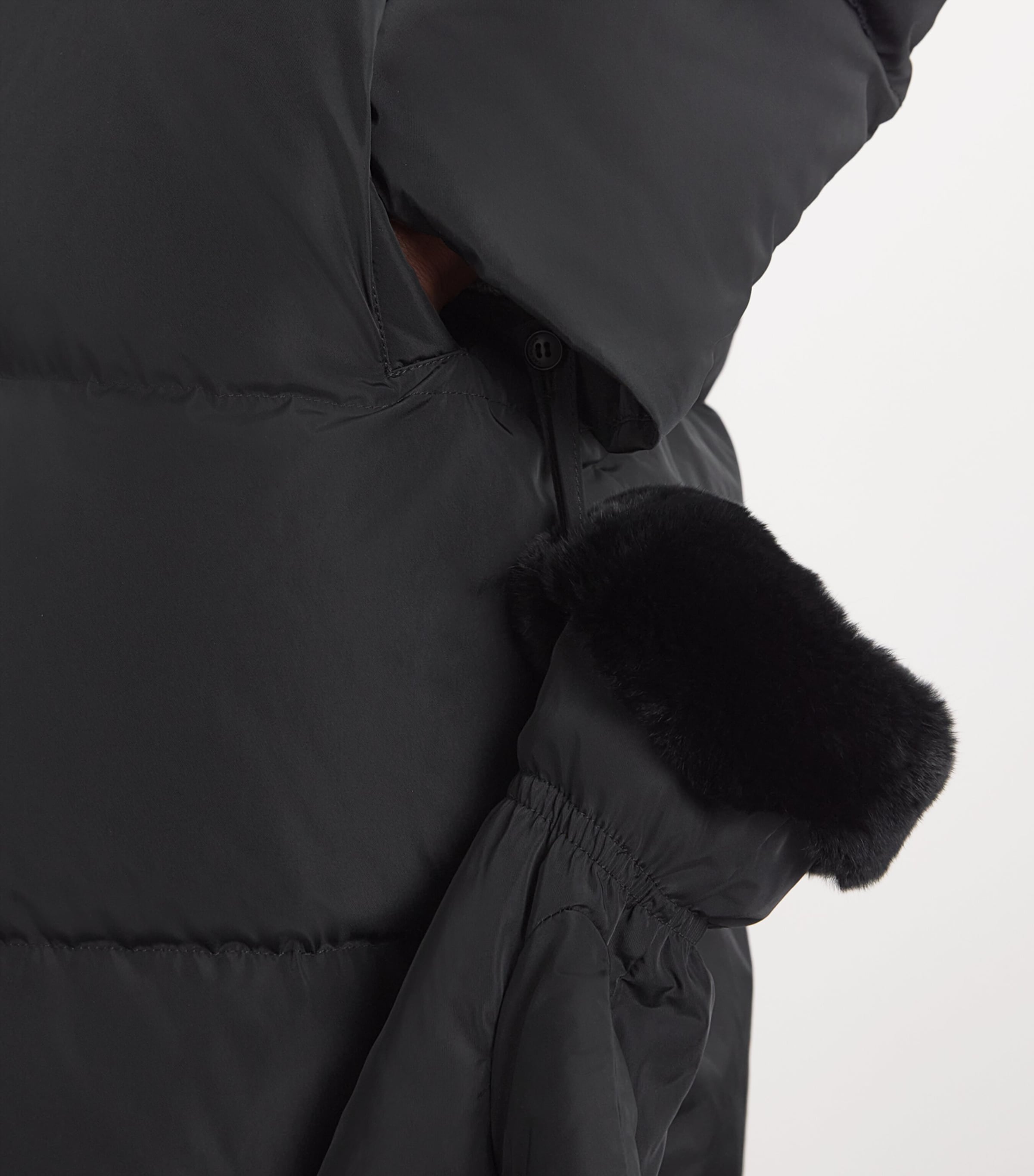 Fur-Trim Down Coat with Mittens C99 Image 6