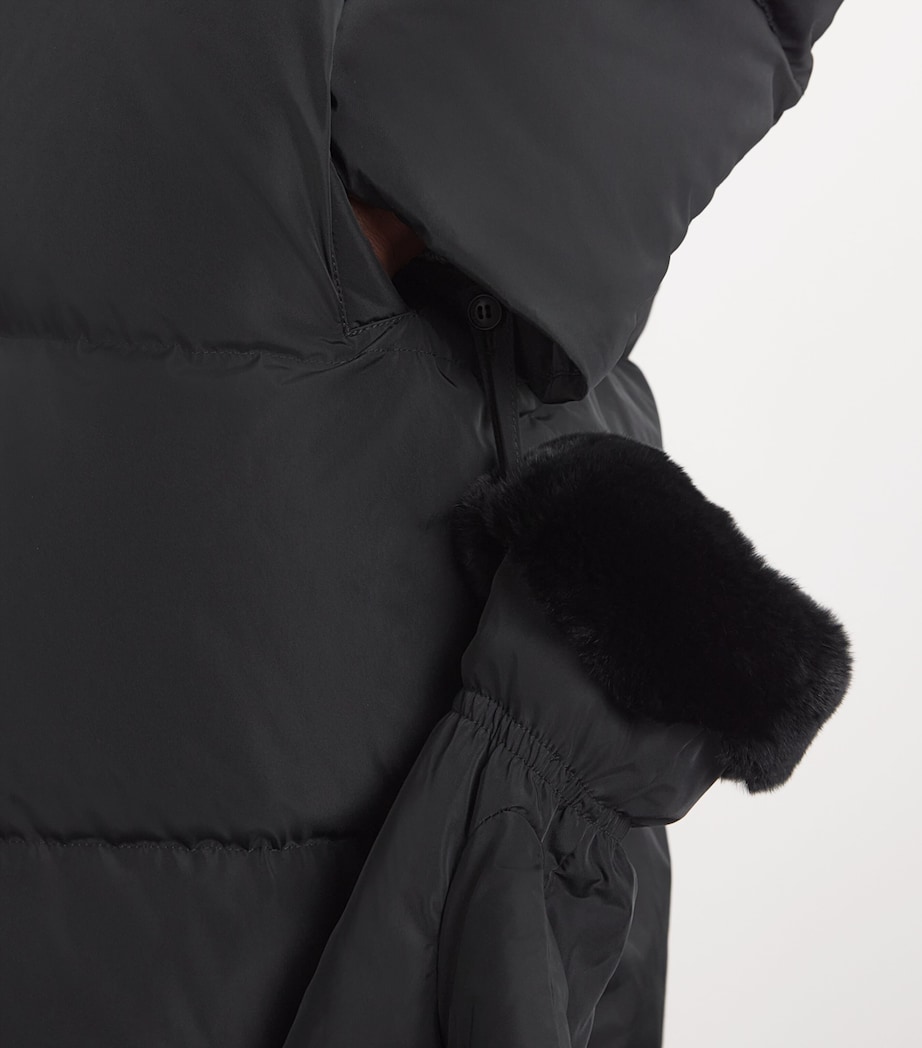 Fur-Trim Down Coat with Mittens C99 Image 6